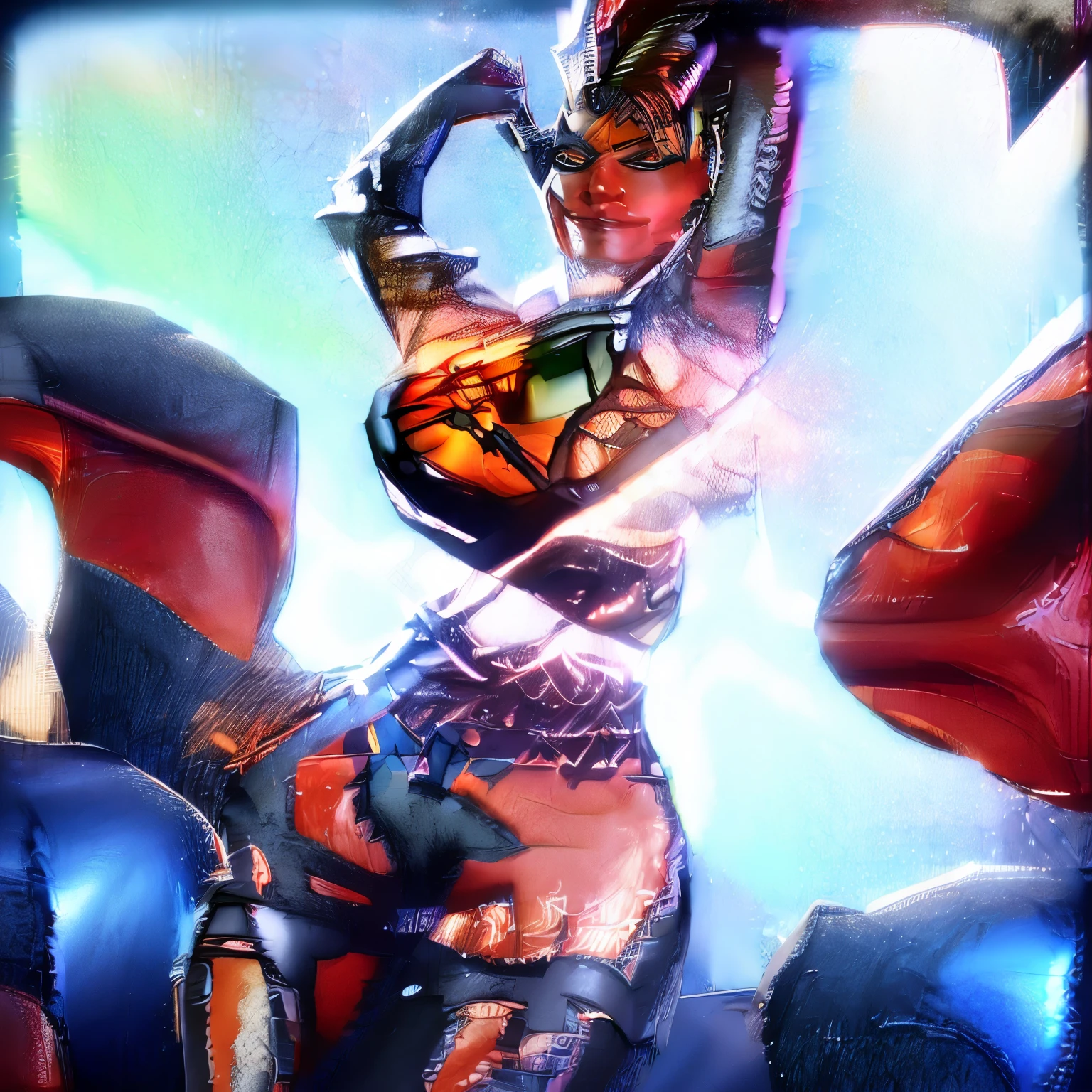 ((best quality)), ((Meisterwerk)), (Detailliert), Perfektes Gesicht, sexy, pose, NFSW, double axe