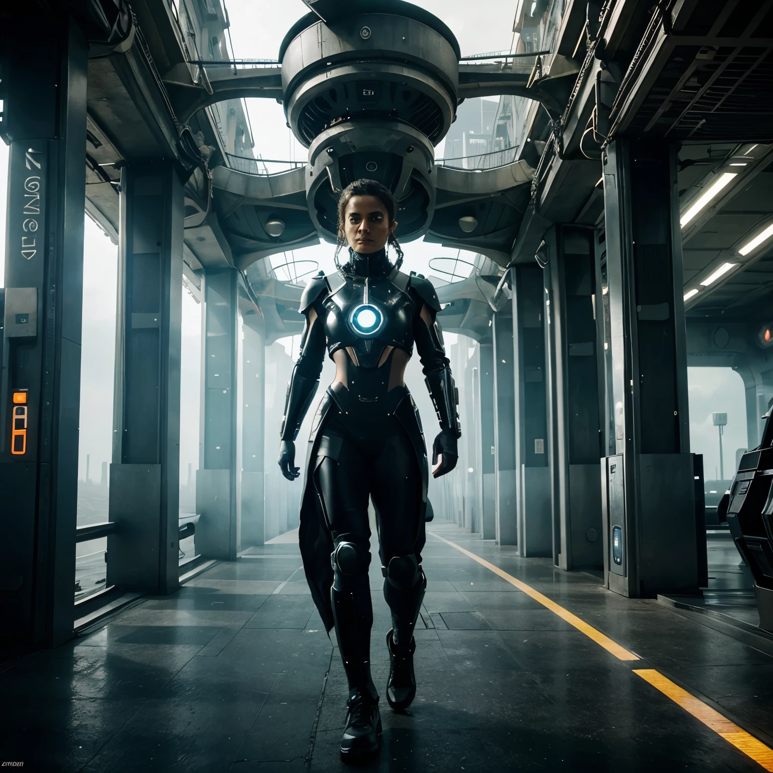 A futuristic world with ultra-technologic elements and over-developed citizens living 1000 years from now.