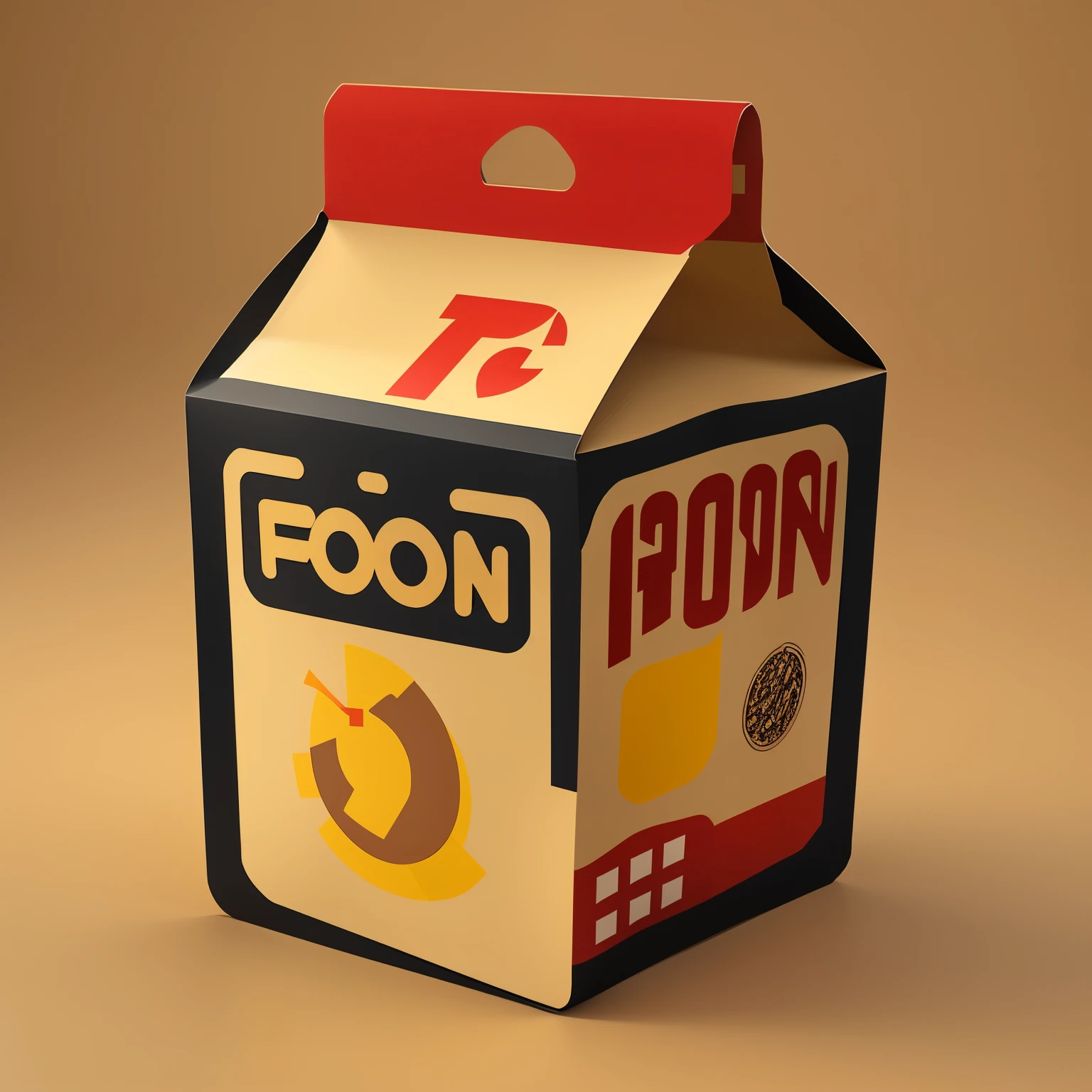 Icon game, cardboard food bag, (cartoon style 1.5), (simple background), 3D, icon