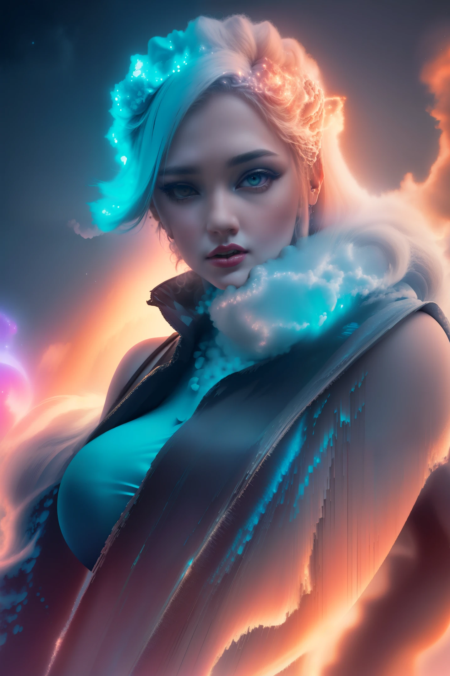 pixel sorting, very pretty girl emerged in eternal tera stream of everlasting data flowing through infinite light dispersion loop in the world of chaotic undulation optical illusions, celestial outerworld, lut, hdr, dramatic light, digital art, redshift render, raytraced image, behance hd