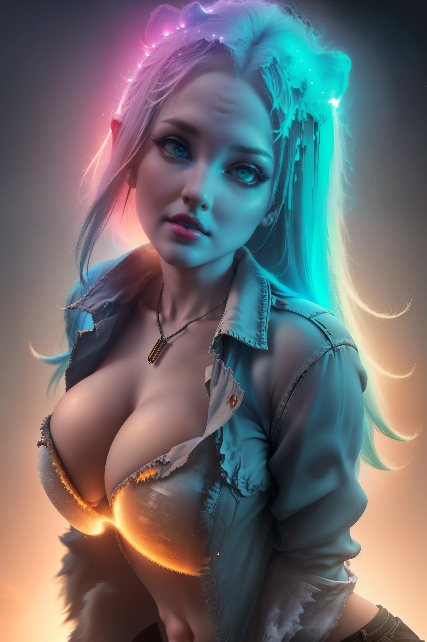 pixel sorting, very pretty girl emerged in eternal tera stream of everlasting data flowing through infinite light dispersion loop in the world of chaotic undulation optical illusions, celestial outerworld, lut, hdr, dramatic light, digital art, redshift render, raytraced image, behance hd
