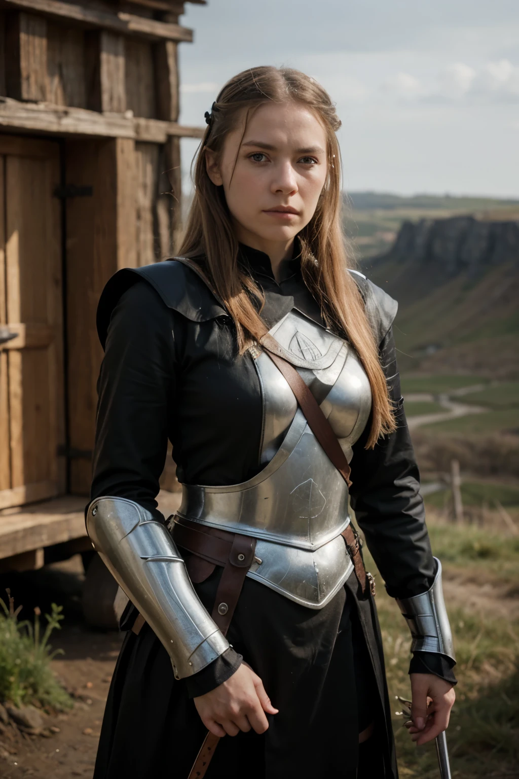 Portrait of a medieval norse battlefield warrior