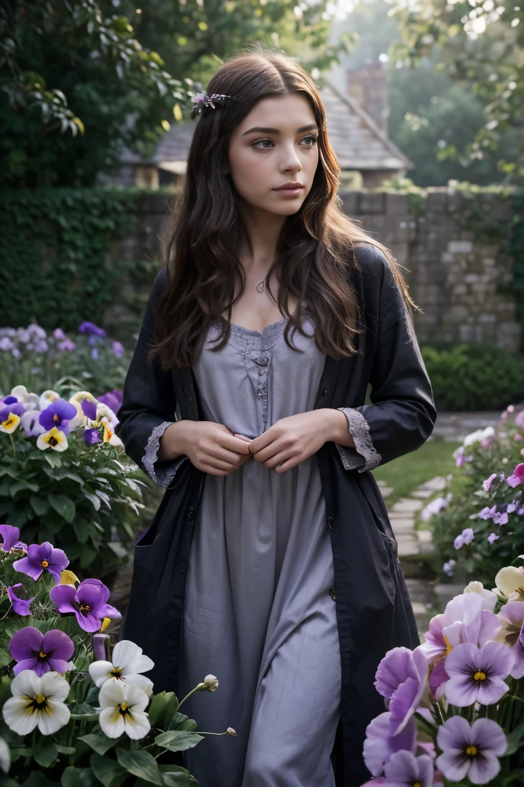Pansy Parkinson is a character in the Harry Potter series, portrayed by Scarlett Byrne. In this Stable Diffusion prompt, we will create a detailed and high-quality image of Pansy Parkinson, a witch from the Wizarding World. Let's bring her to life with various visual elements and enhance the overall image quality.
(aesthetic:1.1)Pansy Parkinson, a captivating and elegant witch, is the main focus of this artwork. Her striking features will be the highlight, ensuring her eyes, nose, and lips are impressively detailed. Her beautiful detailed eyes will mesmerize viewers, while her lips radiate a delicate allure. Every aspect of her face will be extremely detailed, capturing her unique charm and expression. Her long eyelashes will add a touch of glamour to her overall appearance.
(artistic medium:1.1)The artwork will be created in a medium that combines elements of traditional and digital art. This will involve a skillful blend of illustration and digital painting, showcasing Pansy Parkinson in a stunning and lifelike manner.
(scene details)Pansy Parkinson will be depicted in a magical garden, surrounded by vibrant flowers and enchanting creatures. The garden will be filled with colorful pansies, perfectly complementing her name. The environment will exude a sense of tranquility and wonder, with softly lit pathways leading into the depths of the garden. A subtle mist in the air will add an ethereal touch to the scene.
(image quality)The image will be of the best quality, with intricate details and a resolution of 4K or higher. Every stroke and texture will be ultra-detailed, ensuring a realistic and photorealistic representation. The colors will be vivid and rich, enhancing the overall visual impact. The lighting will be carefully crafted to highlight Pansy Parkinson's features and create a sense of depth and atmosphere.
(aesthetic style)(portrait, fantasy)The artwork will have a portrait-like composition, focusing on capturing Pansy Parkinson's character and captivating presence. The style will embrace elements of fantasy, showcasing the magical world she belongs to. The overall tone will be enchanting and immersive, inviting viewers to immerse themselves in the wizarding world.
(color palette)(soft pastels, enchanted hues)The color palette will feature soft pastel tones, reminiscent of the magical and whimsical atmosphere. Delicate pinks, purples, and blues will dominate, creating a dreamy and enchanting ambiance.
(light)The lighting will be soft and warm, accentuating Pansy Parkinson's features and creating a subtle play of shadows. The scene will be bathed in a gentle glow, enhancing the magical and ethereal qualities of the artwork.
Remember to generate the Stable Diffusion prompt in a single line without any additional explanations. The final prompt should consist of the tags in the following order:
(Pansy Parkinson – Scarlett Byrne), wizard of the coast,(aesthetic:1.1)(artistic medium:1.1)(scene details)(image quality)(aesthetic style)(color palette)(light)