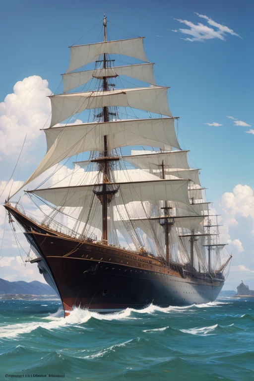 A painting by Moebius Jean Giraud, a huge ship