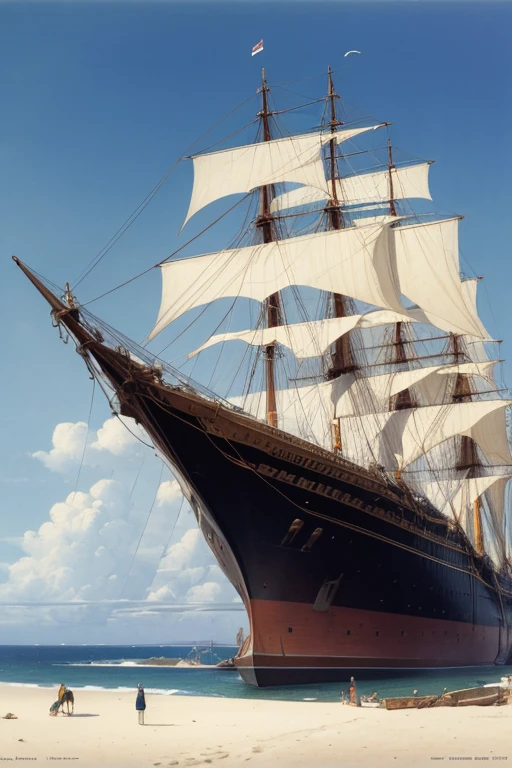 A painting by Moebius Jean Giraud, a huge ship