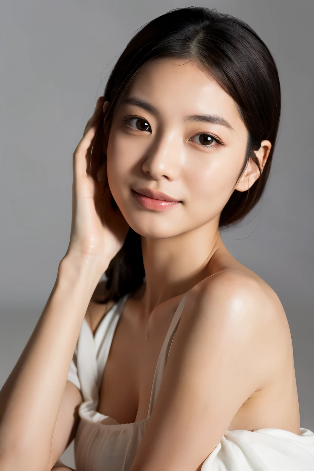 best quality, epic reality, ((in the pitch black darkness :1.4)), ((portrait:1.5)),(background: dark ) high contrast ,glorious picture, Minimum illumination, lighting Face, She was comfortable, wearing underwear, it seems, (8K, original photo, best quality),(epic reality:1.5), a woman, Face,(exquisite eyes:0.8),(looking at camera:1.4), (best quality), ( high contrast, Deep shadows),intricate details,Work,((skin:1.4)), (long dark hair:1.3), long hair, messy ,(high dynamic range:1.5),detailed, color, upscale, masterpiece, original photo (20 years old, looking at the audience), fair, (wearing underwear,), (((bare breasts))), (((bare breasts))), (((bare breasts))), (((bare breasts))), perfect, nature, perfect composition, portrait, perfect Face, Smile expression, charming eyes, Bright details, close lips, (高skin细节),, (blue tint: 0.6), (Sale: 0.8), (bloody: 0.7), Accent lighting , (backlight: 0.5), medium depth of field, Canon 5D, 50mm lens, F/4 apertures, (Super detailed, intricate details), sharp focus, soFt color, 8K, absurd, 80mm, dark background, photography, Smile, ease ,