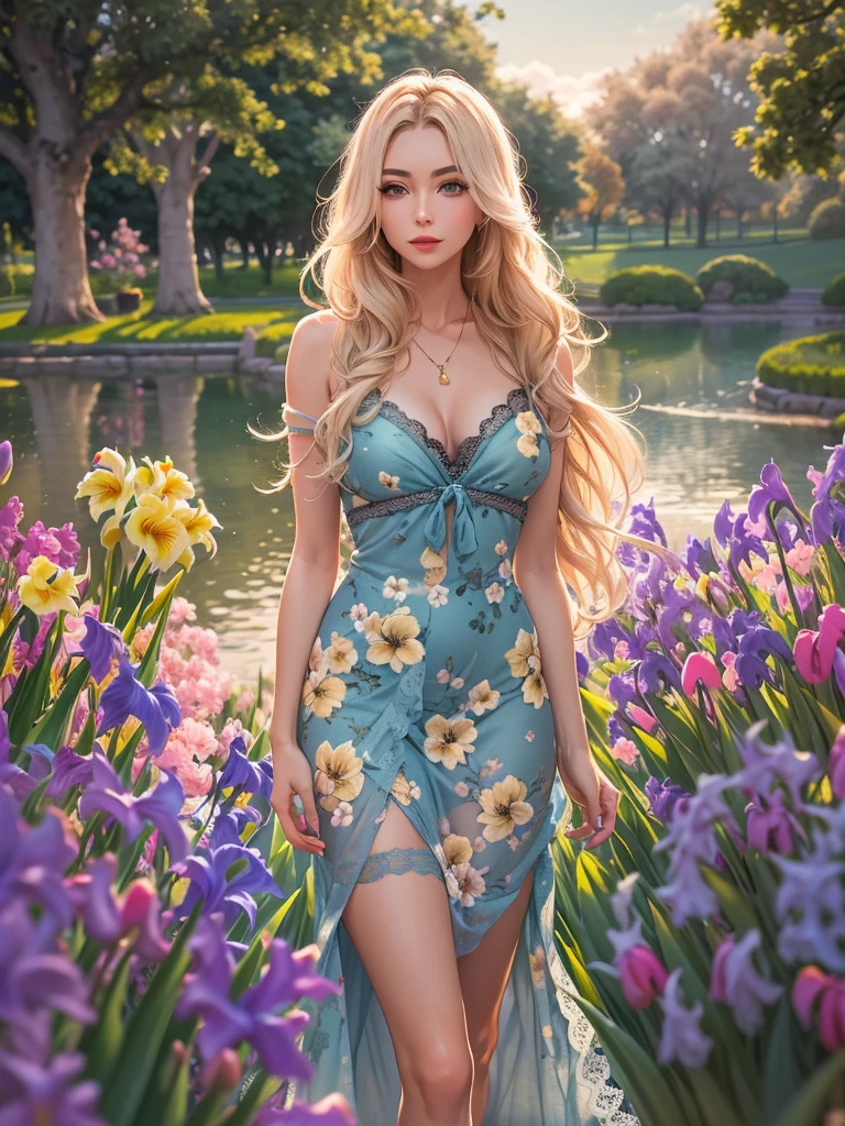 top quality, high_resolution, distinct_image, detailed background, girl, flower, garden, starry sky,