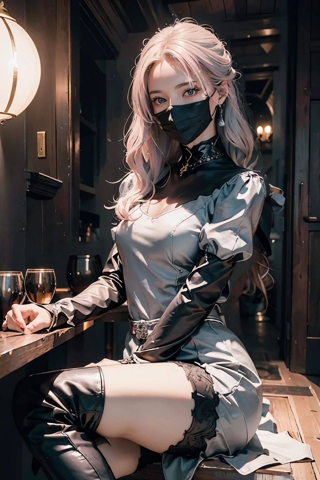 Top quality, 8K, masterpiece, ultra-detailed, medieval Italian restaurant interior