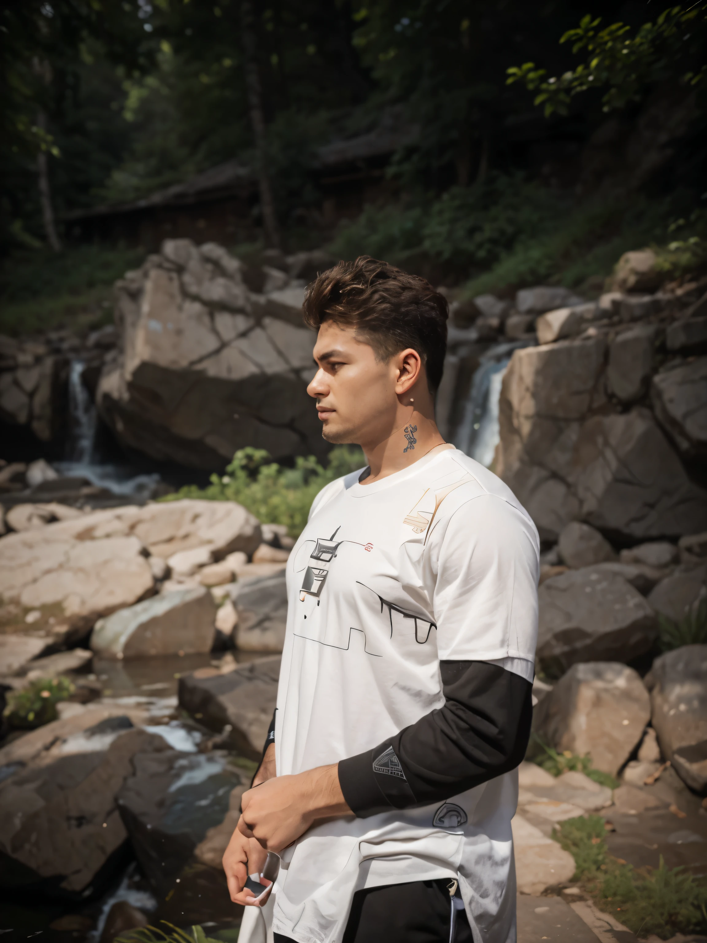 Boy with nature futuristic realistic face 8k altra HD high quality