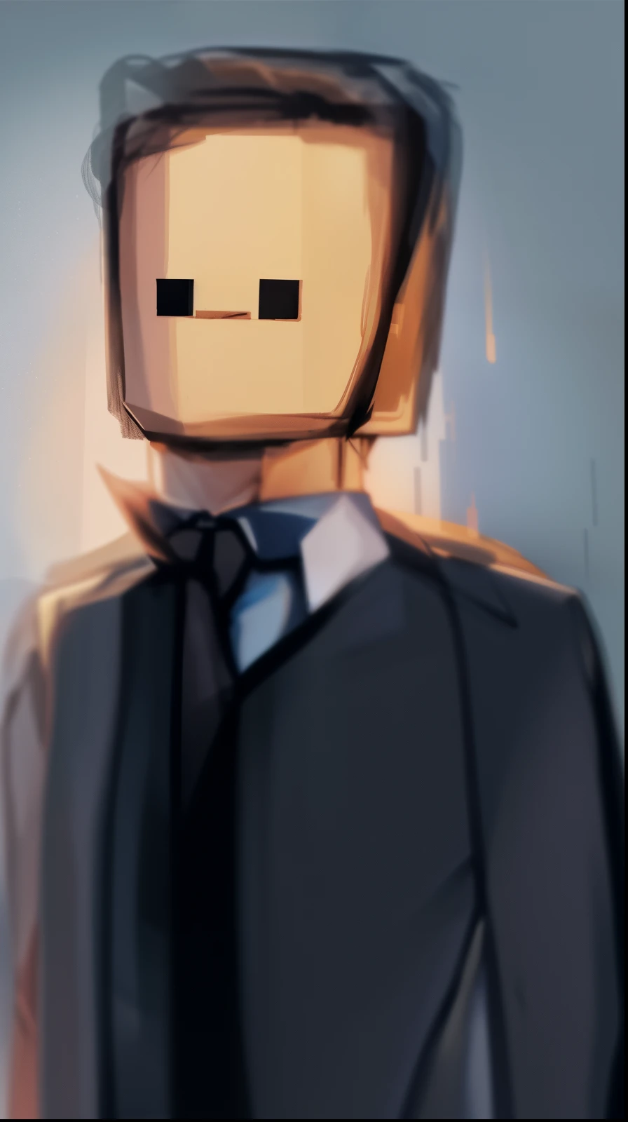 cartoon drawing of a man with a smoking and tie, he is wearing a suit, halfbody portrait, block head,beautiful art, art in the style of joshy sly, halfbody headshot, digital art, minecraft skin,._. face, minecraft style,bread skin,