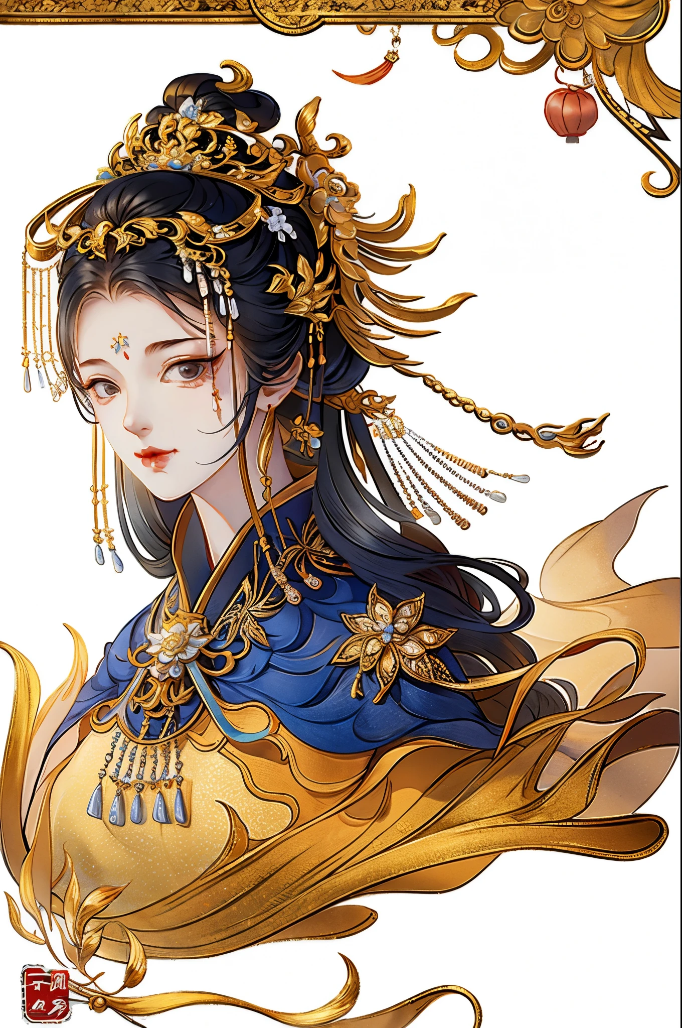 A girl, ancient Chinese costume, sunshine, clear face, clean white background, masterpiece, super detail, epic composition, ultra HD, high quality, extremely detailed, official art, uniform 8k wallpaper, super detail, 32k -- v 6
