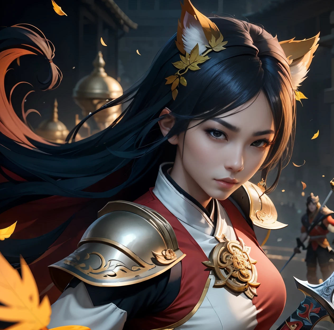 a close up of a person holding a sword and a sword, character art of maple story, hero character art, bian lian, xianxia hero, feng shu, hero 2 d fanart artsation, G Liulian art style, hero character, official character art, character artwork, heroic fighter, offical arts, Liang Xing, Official artwork, li zixin