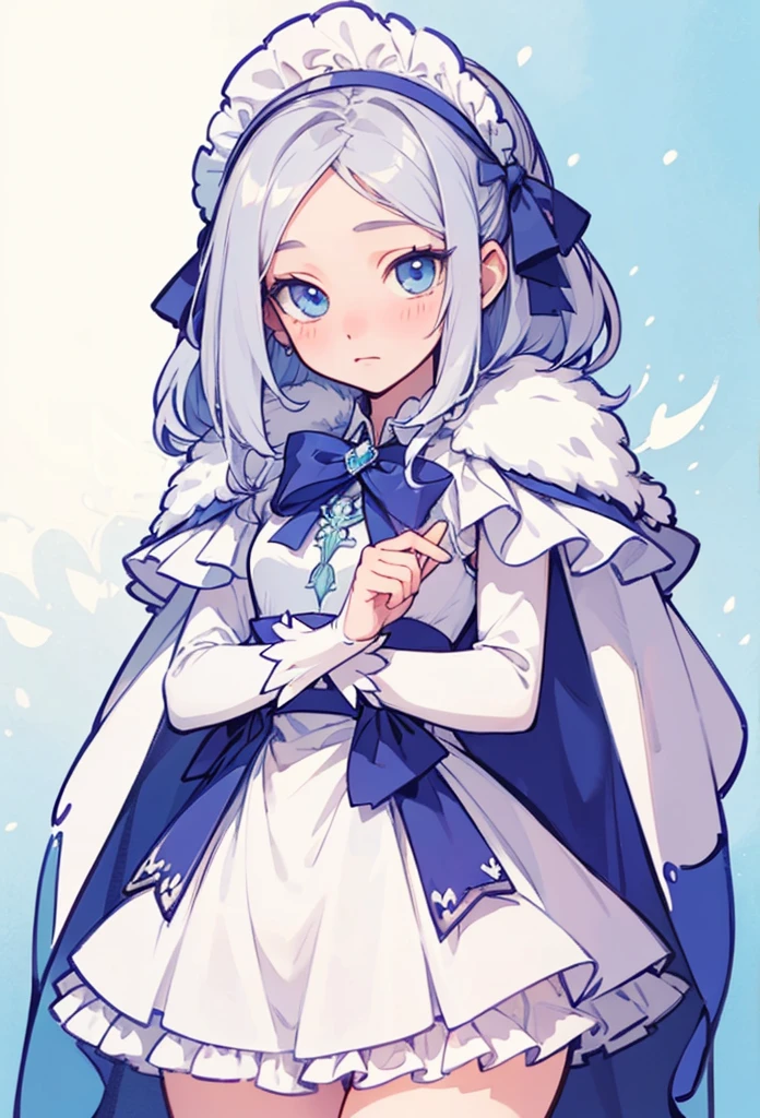 (Detailed illustrations,Very detailed and detailed drawing,Delicate lines with slow and rapid,Realistic texture expression),[Color tressed main line],[Winter Park [Walking trail](Powder snow)],[HENTAI] kawaii ((anime) tareme Girl (Pretty) ar old [SKINNY [Sheer breast]]) (Silvery hair [[Hairstyles with a wide forehead]]) ((magical littl)),((holly leaves) Head dress) (Fur collared cape((frilld) bow ribbon)[boa fabric dress][Color stockings],Transparency [Soft ambient light] gravure [Colorful],(Intricate and beautiful decoration [Dense detail]),(Fine and beautiful skin expression [Transparency]),[完璧な目のdetaileds (Iris beautifully drawn in every detail)[Jewel-like eyes]],[long and beautiful eyelashes],[Meticulously drawn hair [美しく艷やかな髪のdetaileds]],(完璧な手のdetaileds [Beautiful fingers without breakdowns [Beautiful nails]]),(Perfect Anatomy(Perfectly proportioned))[[Full body like]],[Ideal color coordination(Accurate simulation of light-material interactions)],([Precision Detail](detaileds,high-detail)),[[Pale and gentle colors]][Visual art that conveys a sense of narrative].