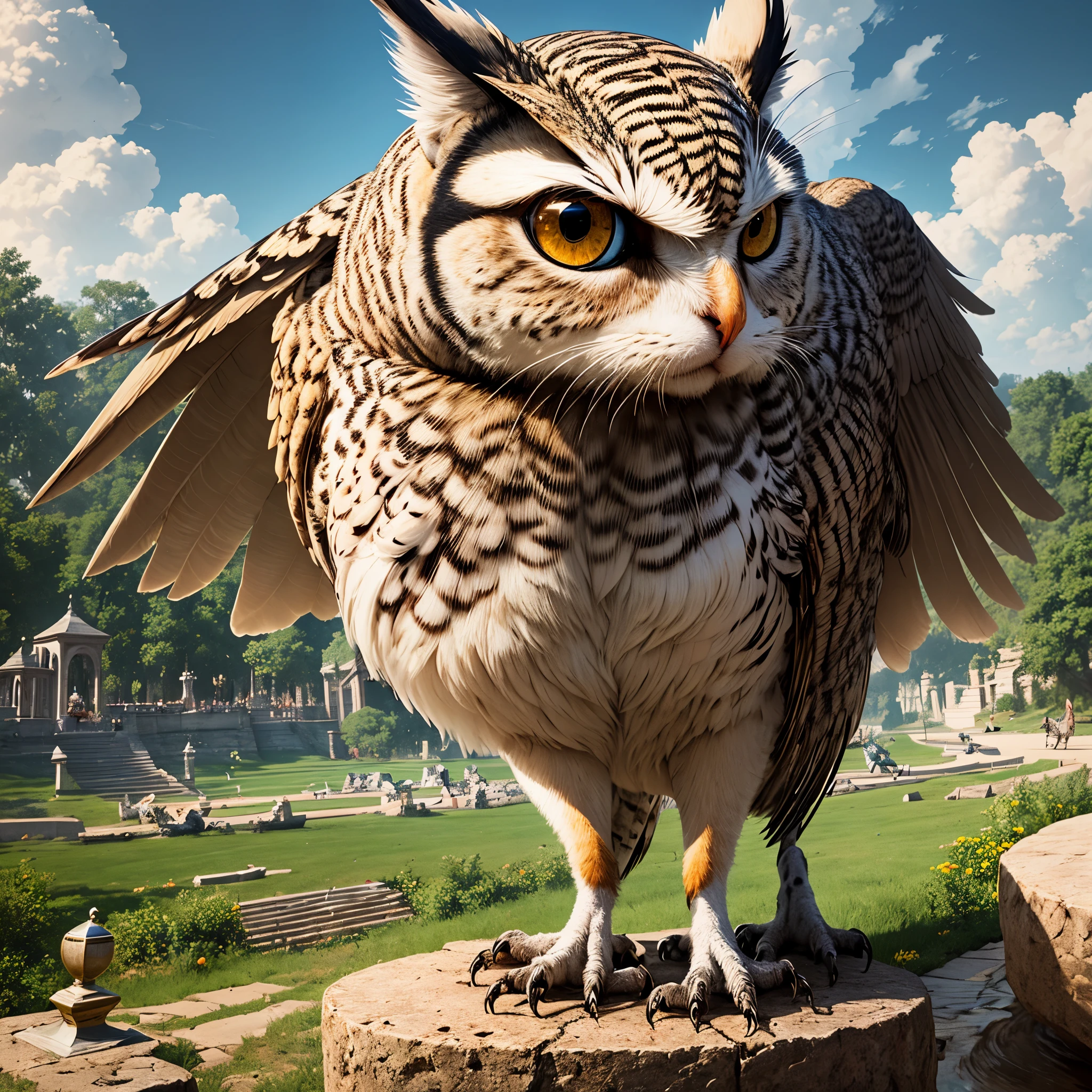 A big-eyed owl playing chess, high definition, realistic, 3d, vivid colors. --auto --s2