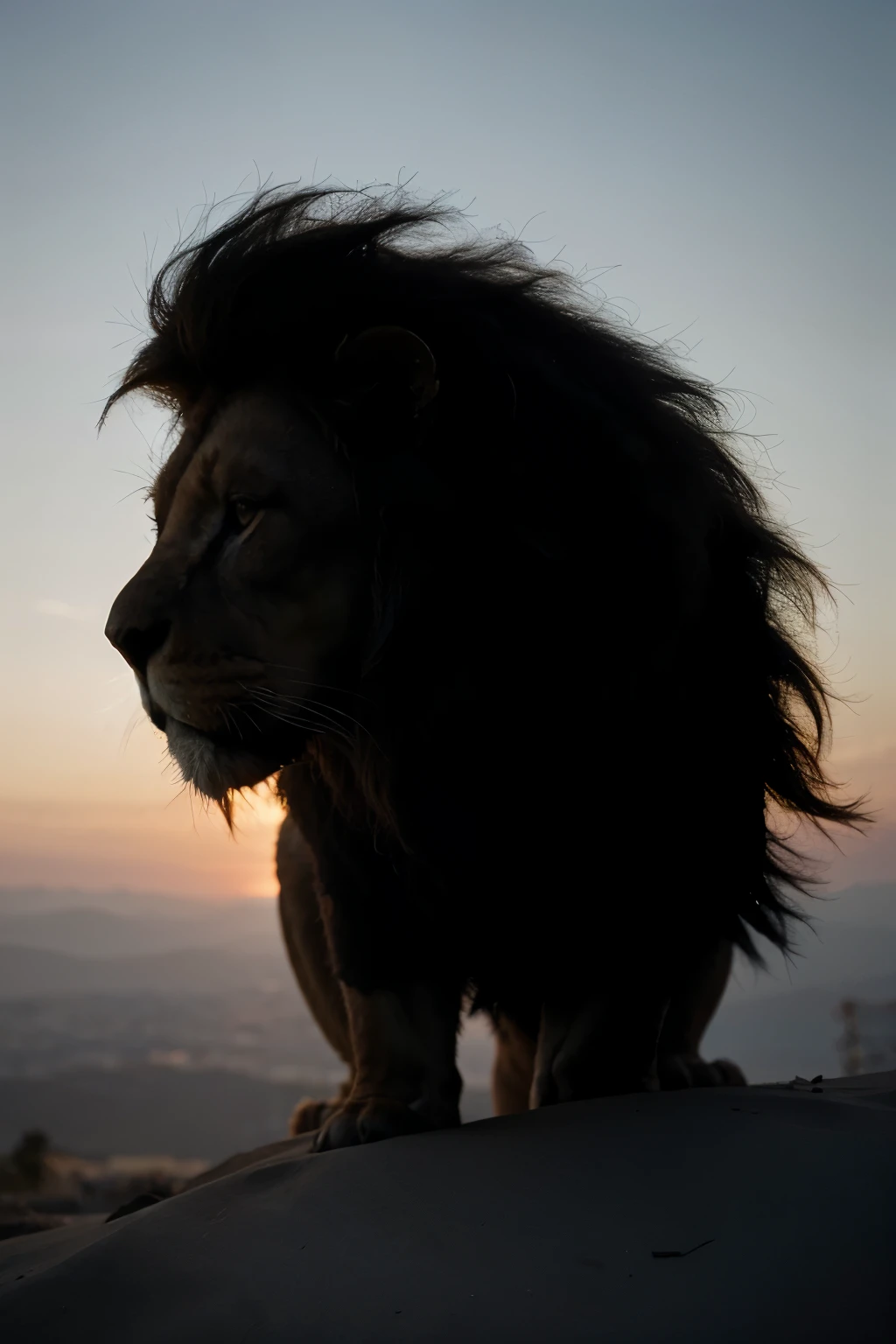 A silhouette of a lion for a child