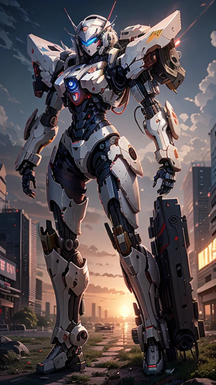 Girl anime in mecha suit, anime girl mecha, digital art cyberpunk anime, 8k, mecha network armor girl, rear angle