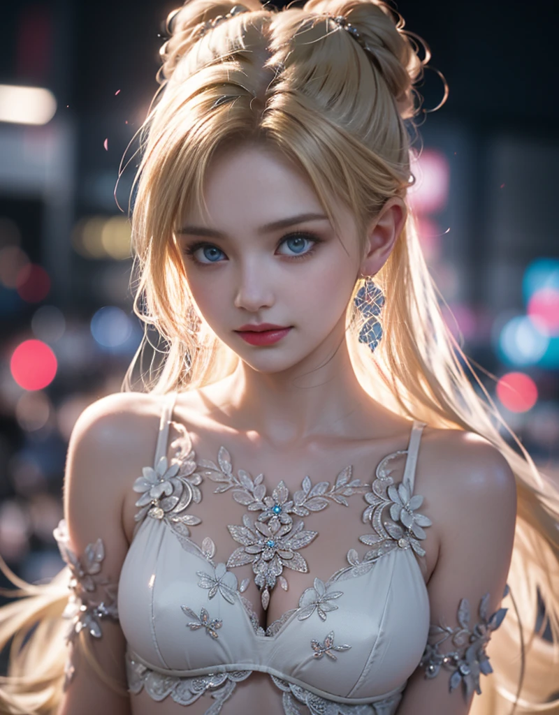 tmasterpiece,Highest image quality,super detailing,Best quality at best ,Extremely Delicately Beautiful, Very meticulous,Best quality at best, offcial art, extremely detaild的 CG unified 8k wallpapers, portrait photo of, The most beautiful look,blond hair blue eyes,Radiant skin and radiant eyes, pretty skin,(Detailed lighting:1.2), (Beautiful and detailed light:1.3), deep understanding, beautiful nude color, iintricate, digitial painting, smooth private parts, Focus sharp, The end of the world, Epic reality,looking at the camera in, (HighDynamicRange:1.4),facing at the camera, (pastel colour:1.4), Beautiful big breasts,The end of the world的, giving up, com cores neutras, natta, Screen space refraction, (Complicated details, ultra - detailed:1.3), art stations, Cinema lenses, vignet, the complex background, buliding,Enchanted smile,face flushed,the shy,detailed back ground,(Various colors of dream catcher earrings missing color,cyan colors,in pink,purpleish color,red colour,blue colors,orange colors,green color,black in color,),sexy and sultry,(Obscenity exposed,Camel toes,Sort out your darkness, Bushy hair,),The sexiest look,(Beautifulcollarbone,),Ultrathin,Lace,semi transparent,(black in colorsemi transparentLace花卉碎花扭纹编织比基尼,),