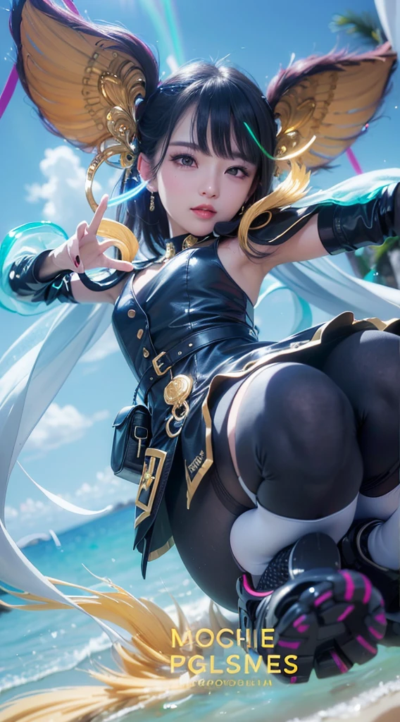 (8k, RAW photo, photorealistic:1.25) ,( lipgloss, eyelashes, gloss-face, glossy skin, best quality, ultra highres, depth of field, chromatic aberration, caustics, Broad lighting, natural shading,Kpop idol) looking at viewer with a serene and goddess-like happiness,