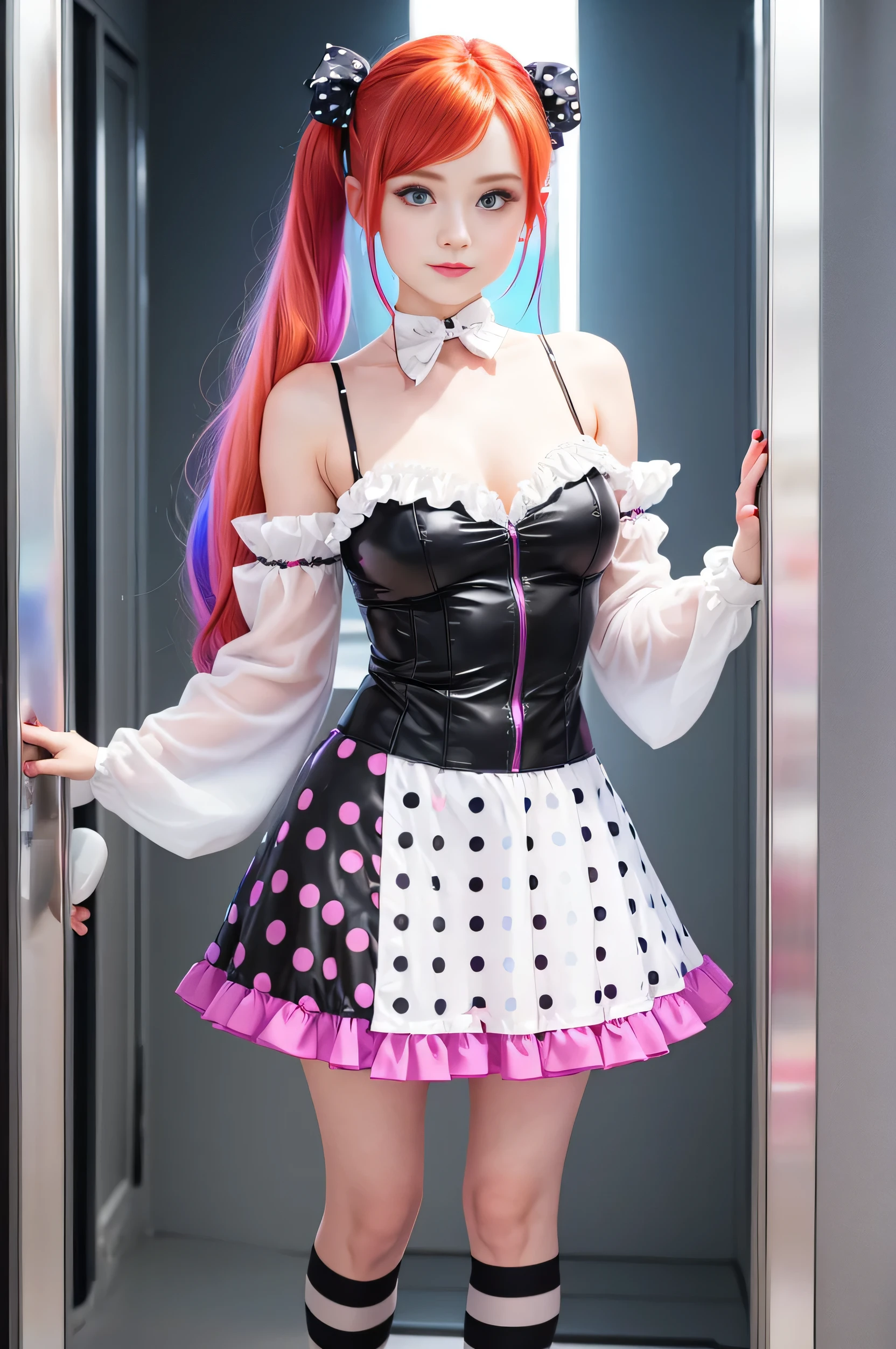 araffe girl pink fur and a crown on her head, dressed in punk clothes, クラストdressed in punk clothes, cosplay chica anime, cybergoth, Wearing a punk costume, Kelley Coif as anime girl, 1 7 year old anime gothic girl, beautiful dolphin, cosplay anime, pink fur, real anime girl, punk girl