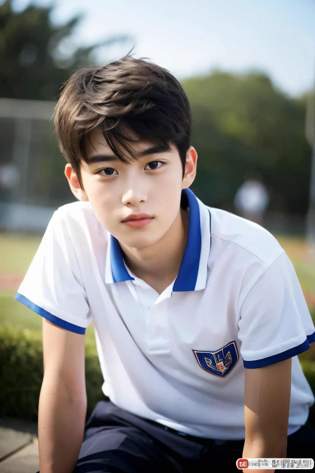 Several photos of the same handsome high school boy