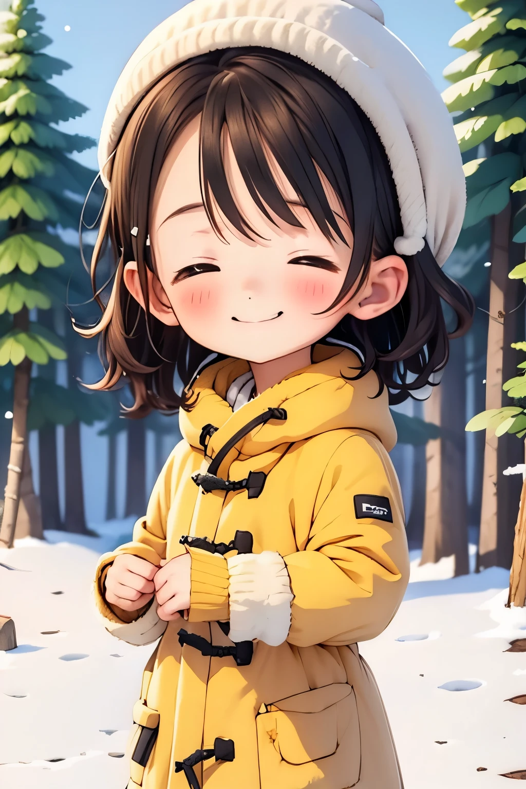 snow field、A smile、Warm clothing、Ski Wear、It's snowing、sleeping face down on the snow floor