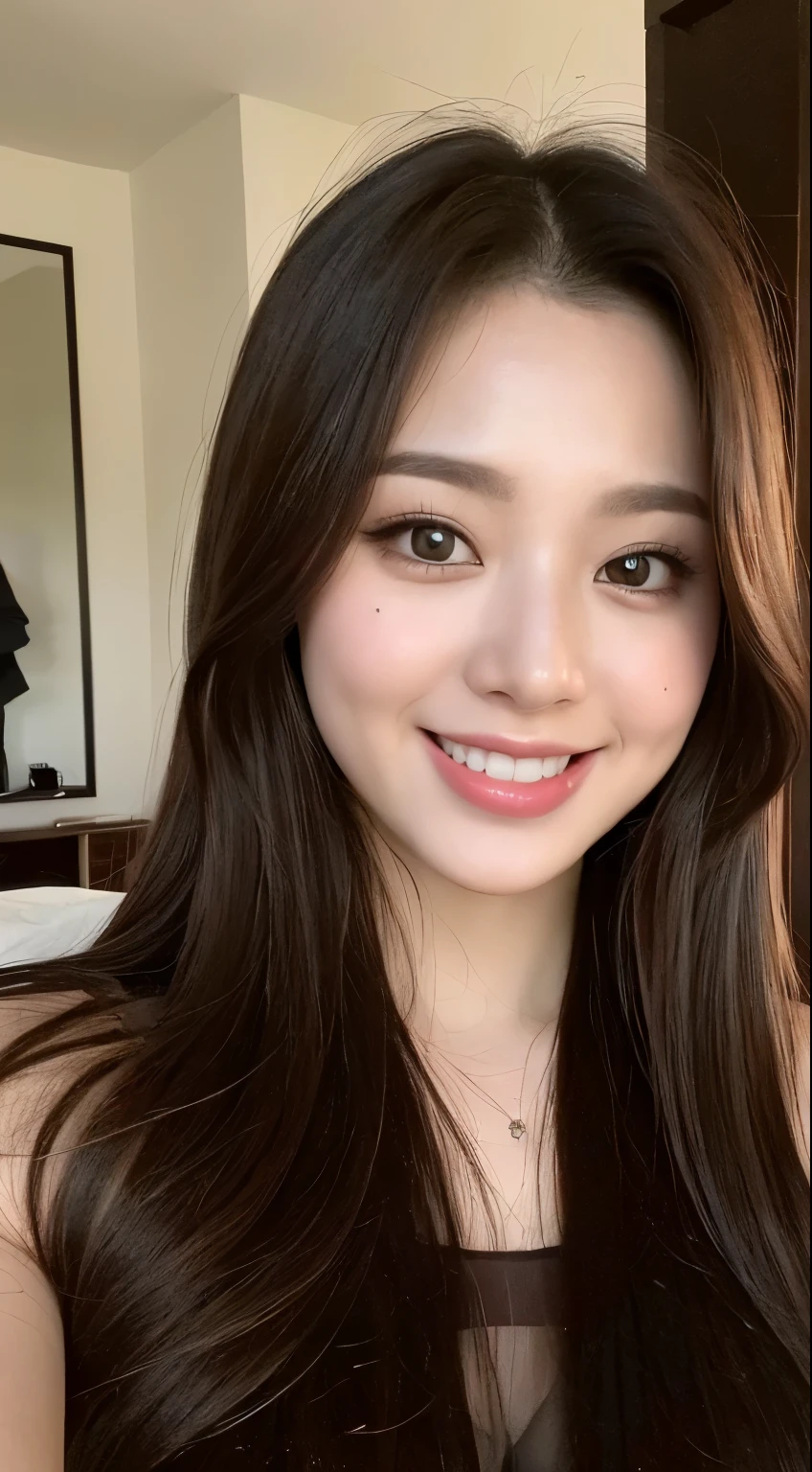 ((Top Quality, 8K, Masterpiece: 1.1)), Beauty, Beautiful: Black Stockings, Close Up 8K, Best Quality, Masterpiece: 1.2), (Realistic, Realistic:1.37), Ultra Detailed, 1 Girl, Cute, Solo, Long Hair, Big Eyes, Sweet Smile Sports Beauty, Dating, (Nose Red), (Smile: 1.15), (Shut Up) Big Boobs Sexy