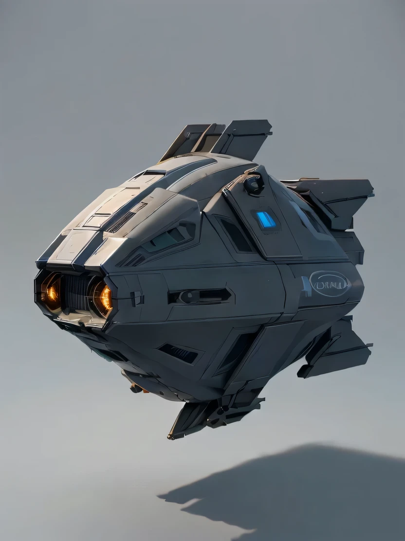 ((hightquality、hight resolution、​masterpiece、foco nítido、lighting like a movie))、(((No humans)))、Detailed shadows、Small space fighter in the game、vehicle focus、Science fiction、3DMM