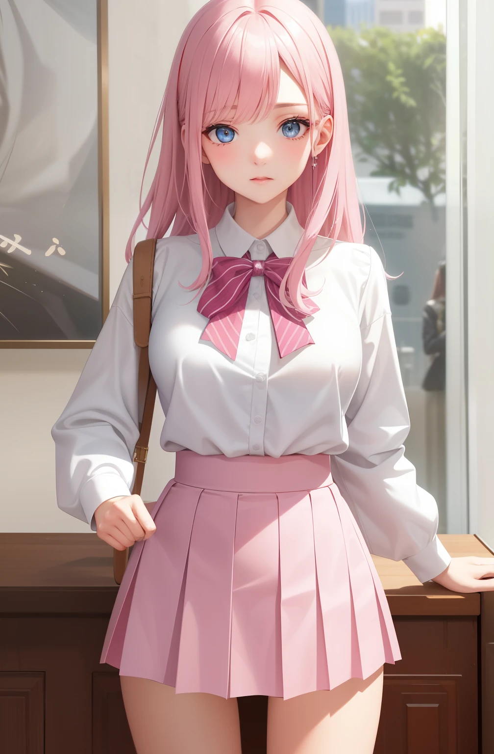 1girl in, sayla mass, Elegant, masutepiece, Convoluted, Army pink uniform dress with a super miniskirt so short you can almost see your pants.........、Pure white panties、Please squat down and show me your white panties.........、Super miniskirt You can see the pants in the miniskirt、White panty、Realistic, Best Quality, absurderes, high face detail, Perfect eyes, 18 years old, Cowboy Shot, realization、, Vibrant colors, Pink Uniform, Skirt、Photography、Gravure photography style、Real Images、Top image quality、1girl in, sayla mass, Elegant,Spread Leg,Show white panties, masutepiece, Convoluted,Ultra mini skirt、White panty、 Realistic, Best Quality, absurderes, high face detail, Perfect eyes, 18 years old, Cowboy Shot, , Vibrant colors, White uniform, Skirt