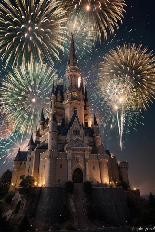 Happy New Year,firework,2024 words appear,happy new year zion castle