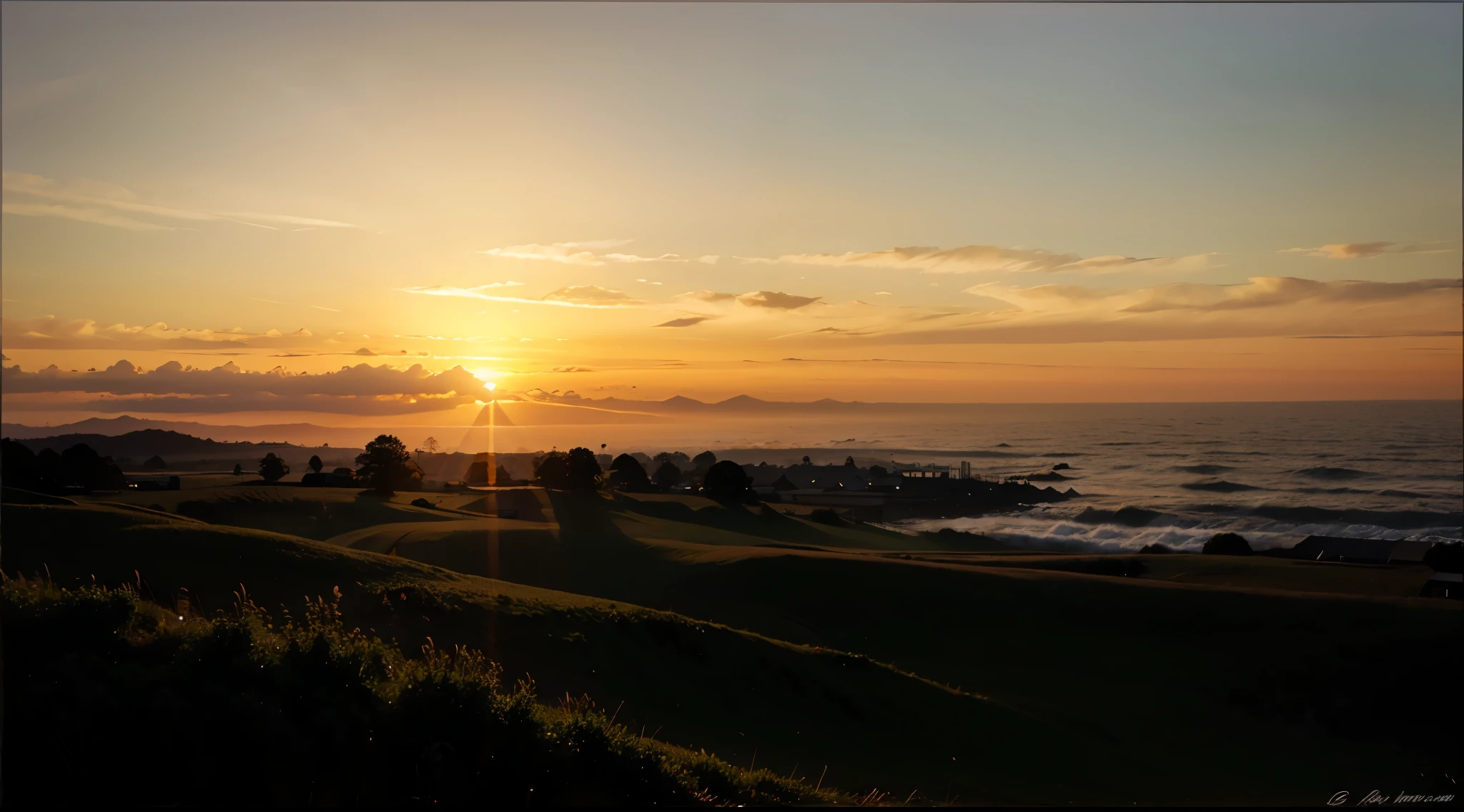 sun rising over the horizon