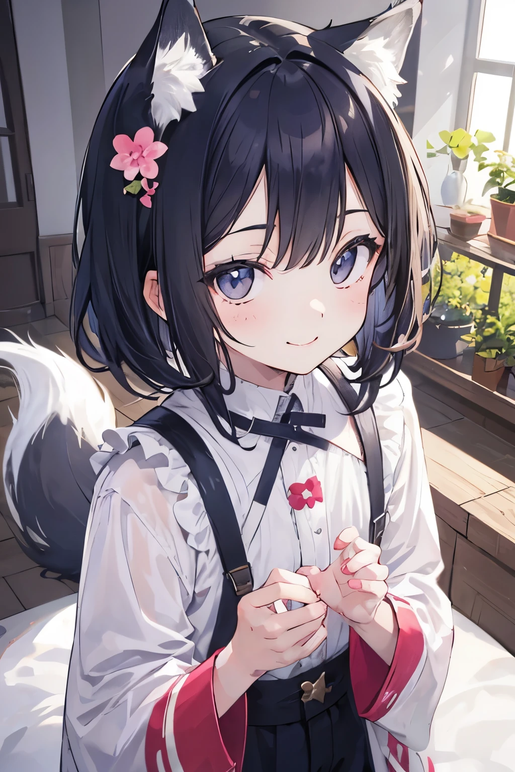 ((male child)), ((kawaii)), (a smile), Perfect face,I like wolves