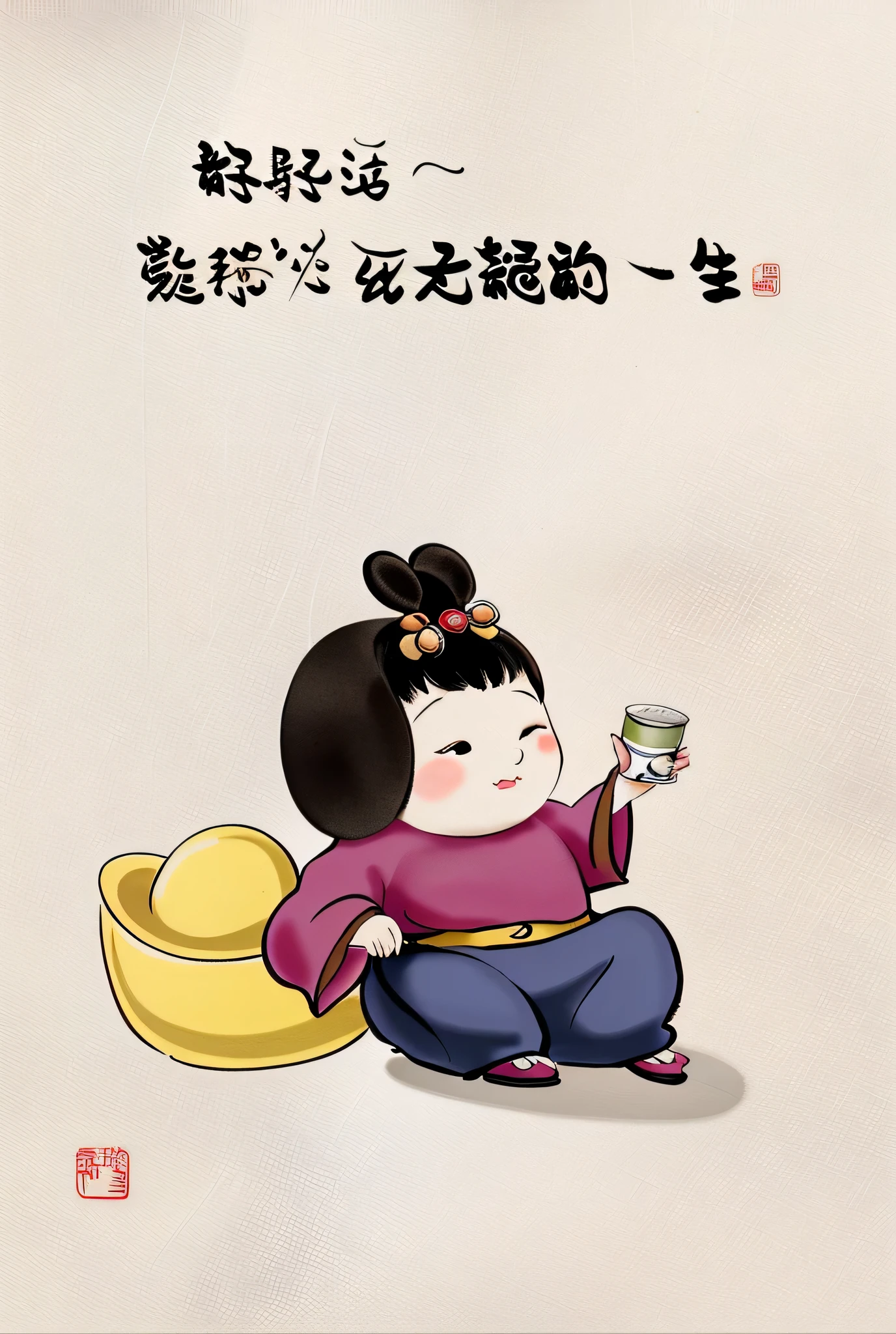 Chinese painting woman sitting on chair holding cup, Generate four different expressions respectively：Happy expression，a happy expression，Hesitant expression，a questioning look，Melancholy Look，angry look，Inspired by Chen Daofu, by Qu Leilei, Inspired by Ma Yuanyu, inspired by Wu Shixian, Wu Zuoren, Inspired by Lin Tinggui, Inspired by Zhang Zeduan, Inspired by Zhibai, Inspired by Pan Tianshou，