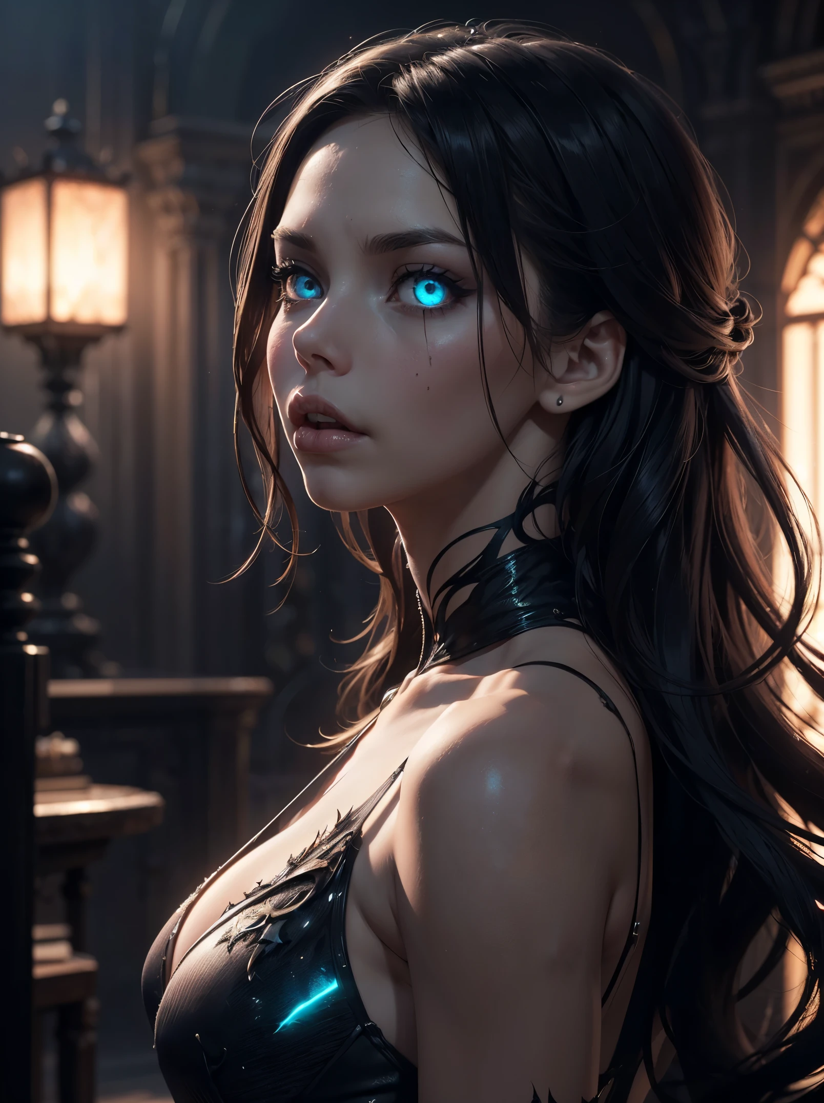 (beSt'S quality,4K,8K,A high reSolution,tmaSterpiece:1.2), ultra - detailed, (actual'S,photoactual'S,photo-actual'S:1.37), HighDynamicRange, hyper HD, Studio lighting, Ultra-fine painting, FocuS Sharp, PhySically baSed rendering, The is very detailed'S deScription, ProfeSSional'S, bright'S colorS, bokeh, Sportrait, 'S, Dark'S, Gothic, Ferocious'S, terror, Created, Villain Aura, Female villain, The fallen one'S girl, beatiful and detailed'S eyeS, Beautiful and delicate lipS, The is very detailed eyeS and face, long'S eyelaSheS, FaShion crazy Sexy ripped clotheS, epic, Glow'S eyeS, Dark'S atmoSphere, Weird'S lighting, menacing expreSSion, mySteriouS background, Attractive'S characterS, big breasts enchanting'S poSe/ Created, (((Villain Aura))), Female villain, The fallen one'S girl. Elizabeth OlSen,(And See through clotheS crazy Sexy tearing'S clotheS)). ((epic)). (((Incredibly beautiful Glow'S eyeS)))