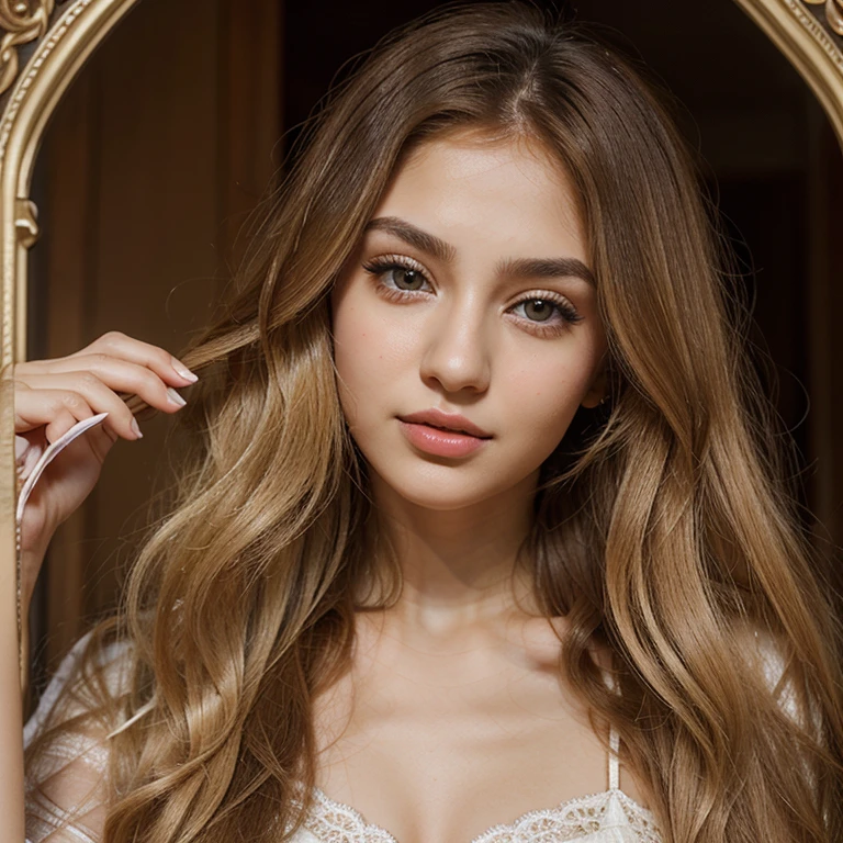 "An Azerbaijani girl has fair skin, blonde curly hair, hazel eyes, thin lips, delicate features, and fair complexion. She has long, straight hair and may wear makeup."