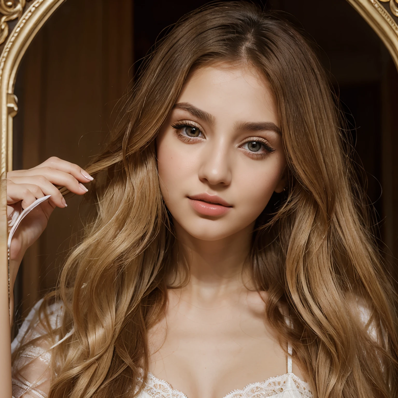 "An Azerbaijani girl has fair skin, blonde curly hair, hazel eyes, thin lips, delicate features, and fair complexion. She has long, straight hair and may wear makeup."