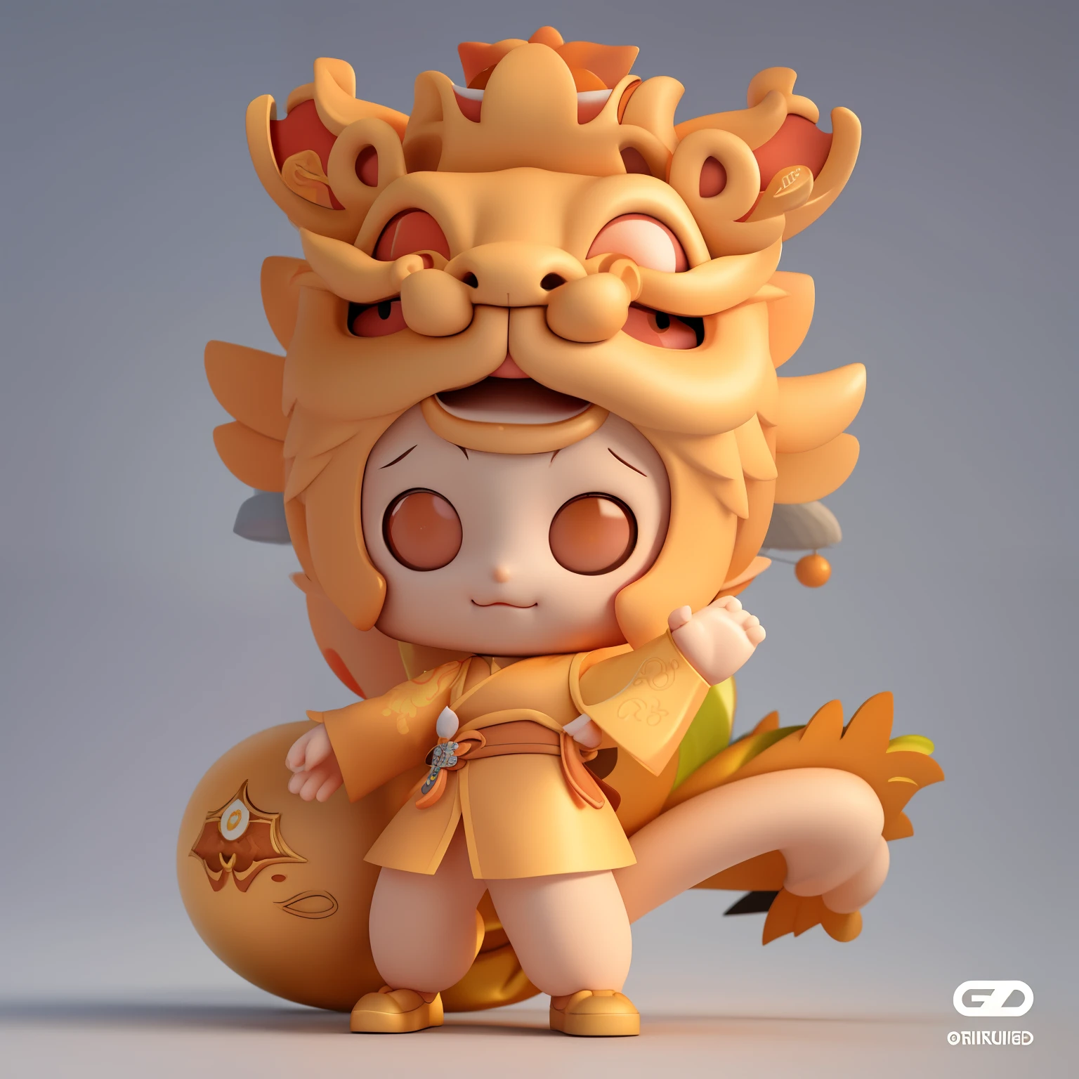 drak头人物特写, Inspired by Puhua, author:Hero, 3D model of a Japanese mascot, author:Russell Dongjun Lu, Cute and detailed digital art, high quality character design, 3D character art, 光滑的中国drak, drak, Stylized 3D rendering, sun wukong, Popular topics on cgstation