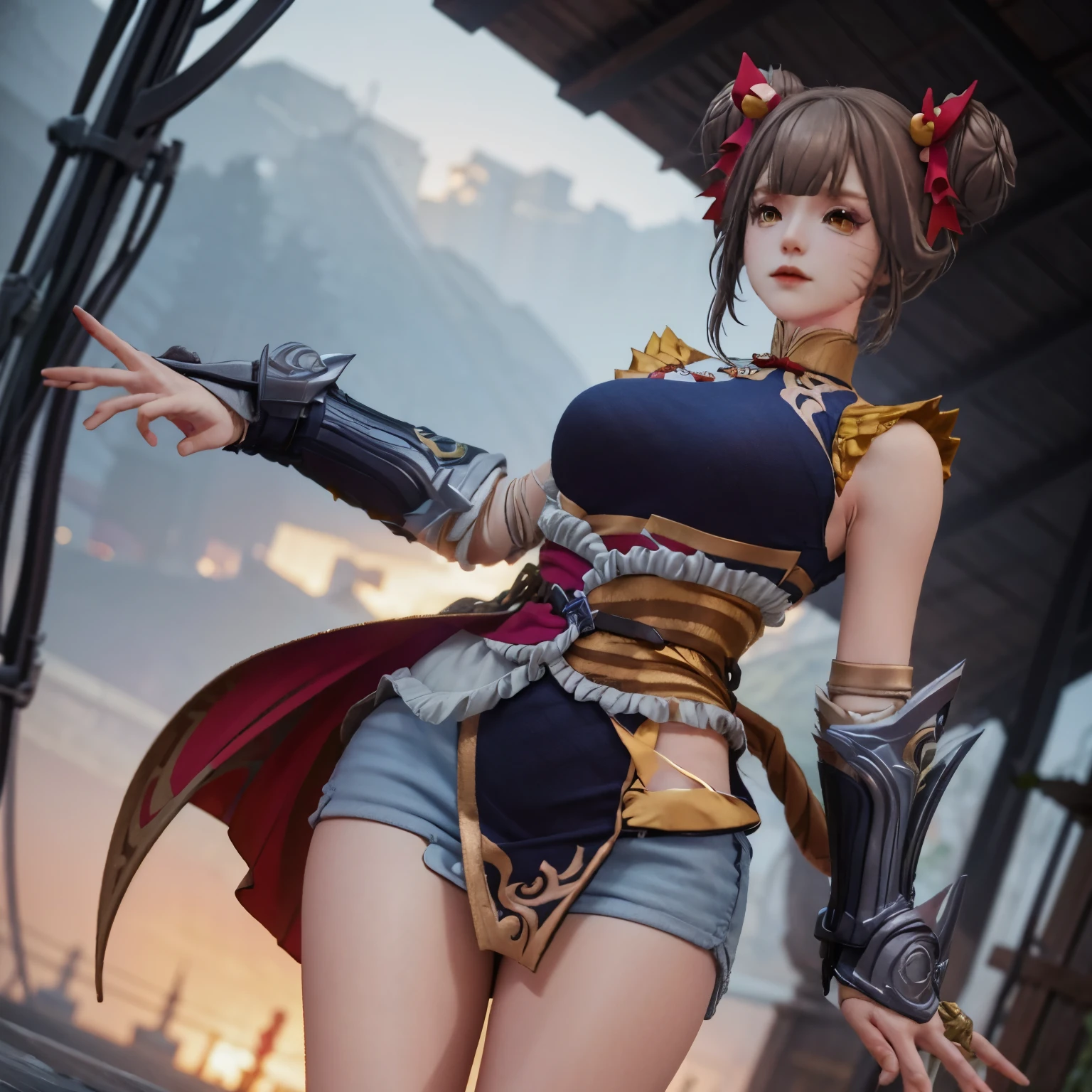 8K, best quality, best resolution, big boobs, gigan tits, full body, flaying pose, flaying, cinematic, cinematic lighting, bokeh, wanwan_mobile_legends, masterpice