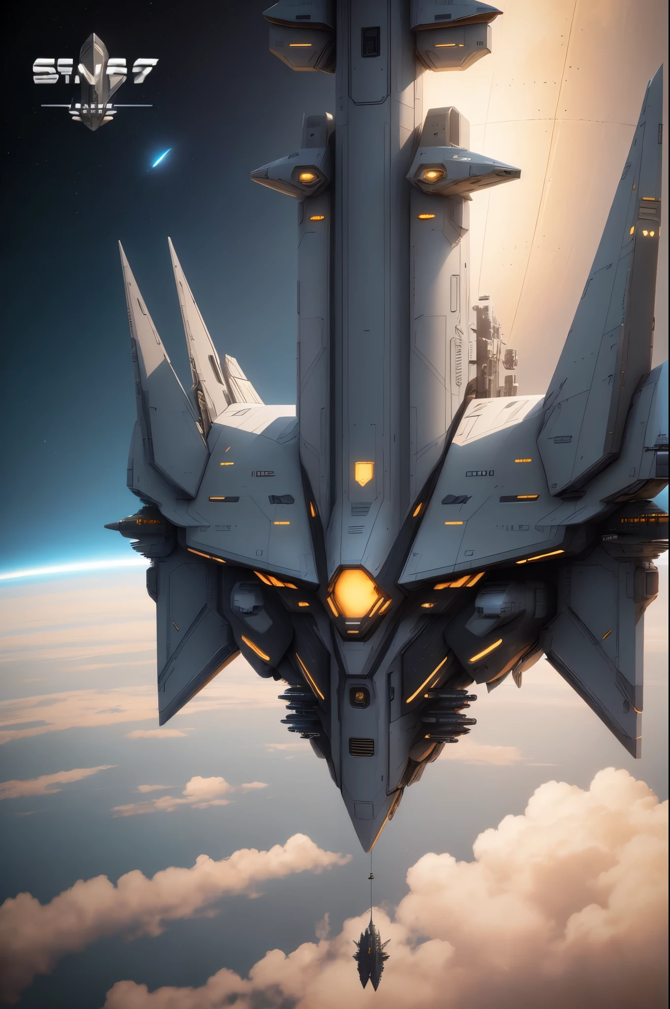 a close up of a spaceship flying in the sky above the earth, star citizen concept art, star citizen, star citizen digital art, star citizen halo, star citizen origin 100i, valkyrie fighter jet, lockheed concept art, high tech spaceships, [ trending on cgsociety ]!!, cgsociety 4k”, 5th gen fighter, inside future fighter