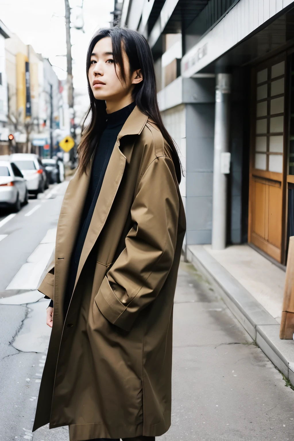 Young man Japanese coat long hair recluse traitor