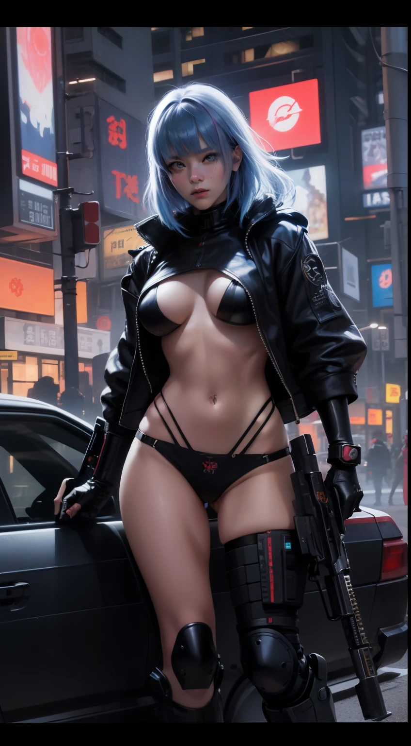 Movie poster,Dramatic scene,cinematic scene,Takashi murakami,pop culture art,manga,a female Nsfw cyborg,sniper,erotic posing,doujin,hentai,kawaii,stylish,pussy,busty, pubic hair,glamour,pop color tone,psychedelic costume,dynamic angle,cinematic scene,armored,A Cyberpunk dystopian girl,fantasic dystopia,dystopian scape,bladerunner,ghost in the shell,photorealistic,psychedelic colourful tone,posing,armed,guns,weapons,masterpiece,ultimate detailed,8k,detailed background