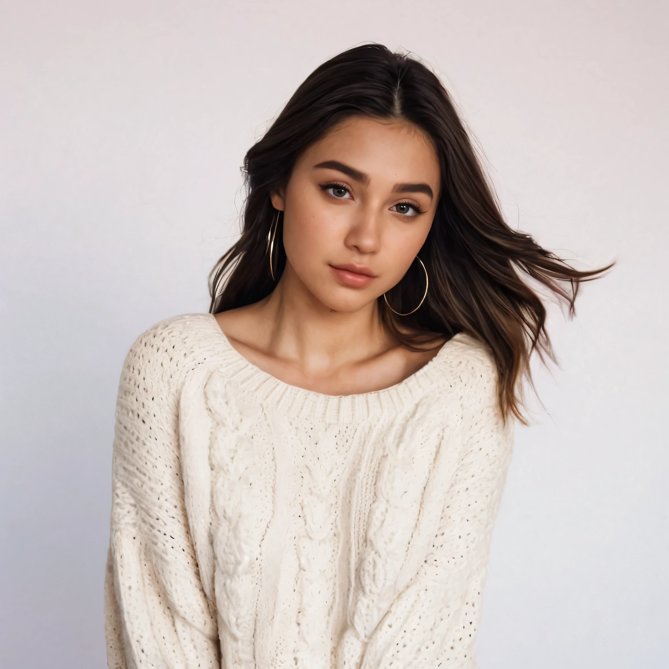 1girl,sweater,white background,