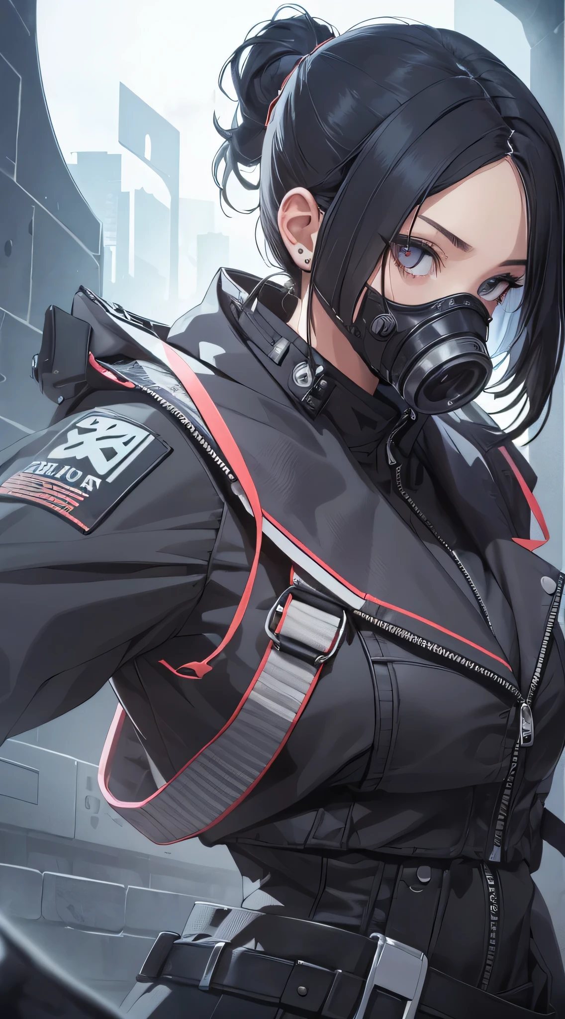top-quality、Top image quality、masterpiece、charicature((black full face mask,Black spacesuit、gas masks、Hold an assault rifle、well-muscled、Green glowing body line、terror)),hiquality、Beautiful Art、Background with((Inside the spacecraft、dark ilumination、Dark smoke、broken cable))、masutepiece、Elaborate design、visualart、Perfect Art、Horror movie style