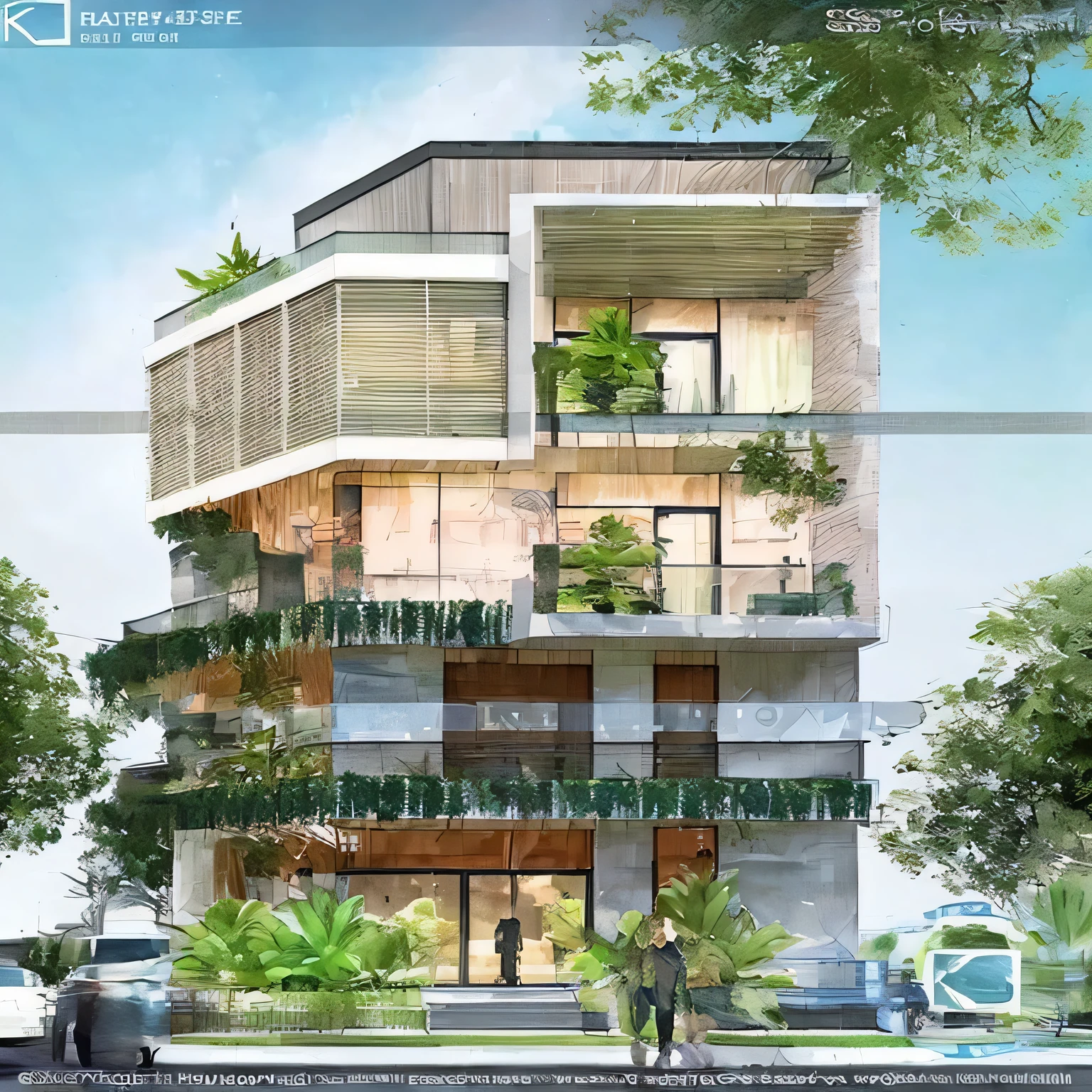 a rendering of a modern house with a lot of plants on the front, modern lush condo as shopfront, precise architectural rendering, arhitectural shot, architect studio, overall architectural design, architecture design, 3 d vray render, architecture award winning, realistic architecture, modern architecture design, highly detailed architecture, architectural visualization, architectural 3 d render, high quality architectural art