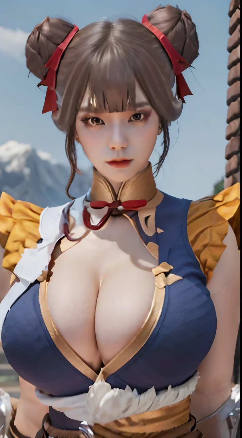 The woman，sfv，The rope strangled the chest，Tape sealing nozzleyself，Stand up，with hands behind her back，gigantic cleavage breasts，gigantic cleavage breasttremely full breasts，Super large，Big breasts Thin waist，cleavage，worried expression，，sfv