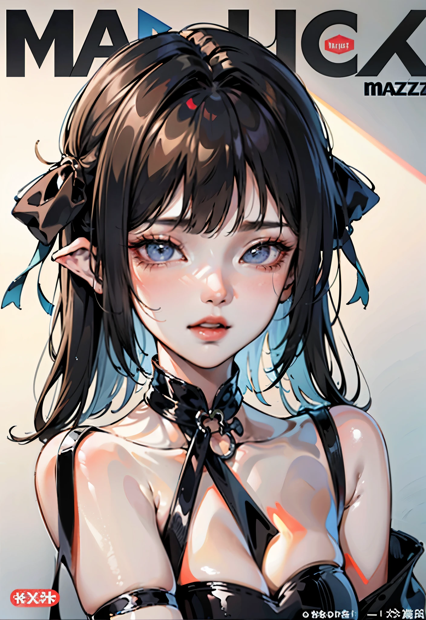 (MagazineCover:1.3),ulzzang-6500, (actual: 1.3) (Original: 1.2), tmasterpiece, Best quality at best, Beautiful clean face, full bodyesbian, 1 girl, Fault art, (Digital distortion), pixelated fragments, corrupted data,Color noise, visual chaos,contemporary aesthetics