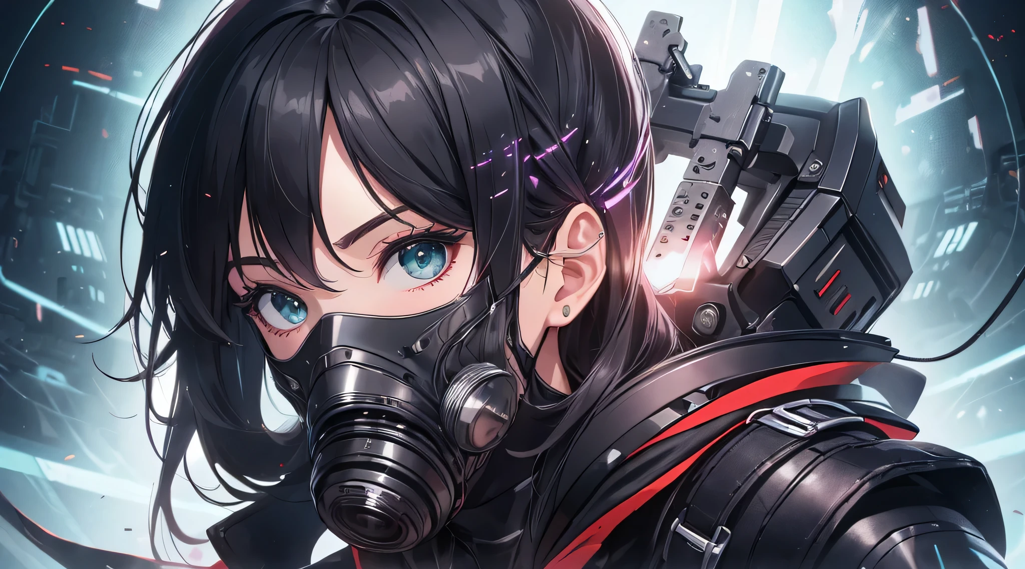 top-quality、Top image quality、​masterpiece、charicature((black full face mask,Black spacesuit、gas masks、Hold an assault rifle、well-muscled、Green glowing body line、terror)),hiquality、Beautiful Art、Background with((Inside the spacecraft、dark ilumination、Dark smoke、broken cable、many aliens))、masutepiece、Elaborate design、visualart、Perfect Art、Horror movie style