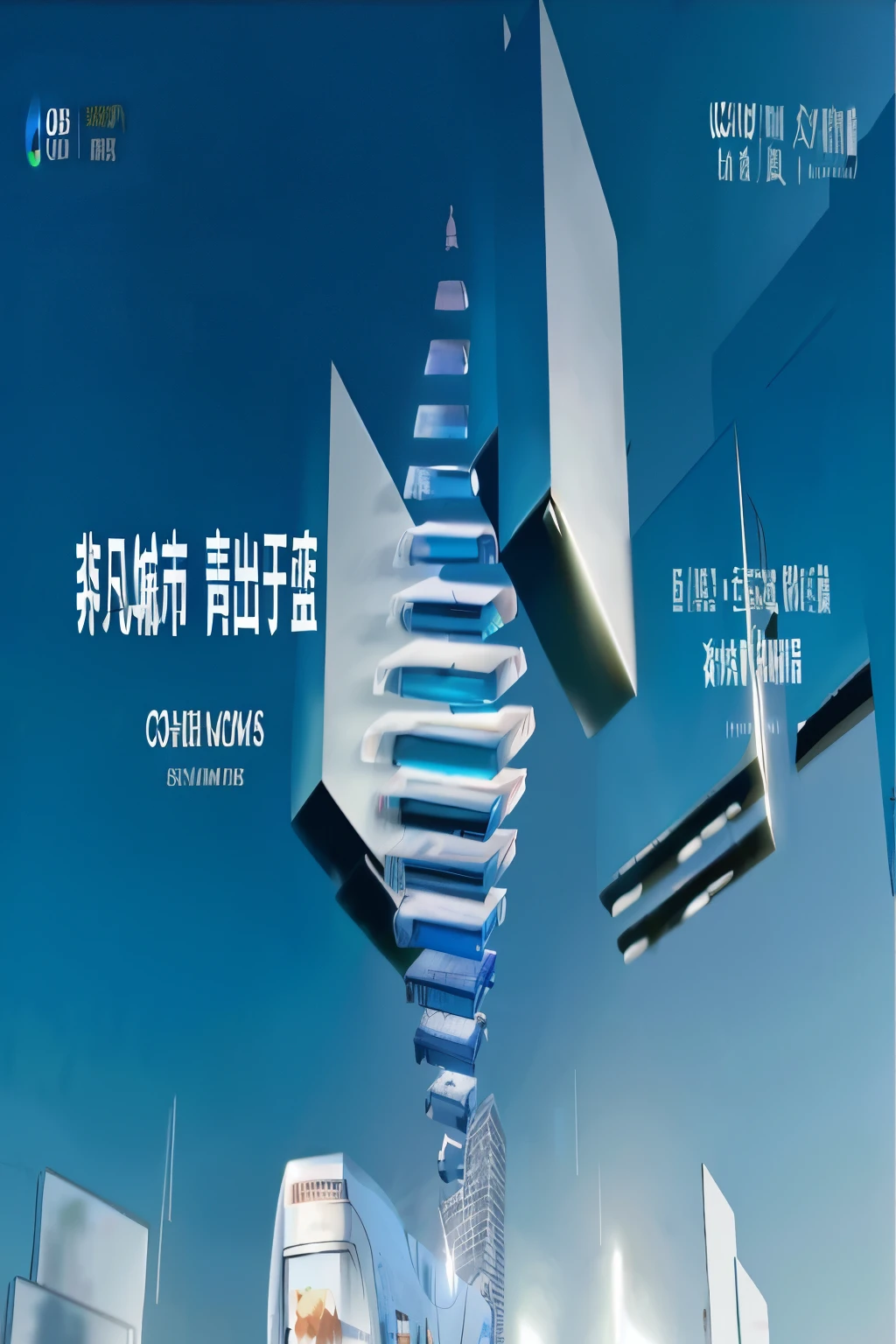 There is a bus driving on the street in front of the building, inspired Cha Shibiao, Cha Shibiao, cai xukun, Covered with Chinese ads, xianxia fantasy, look from down, look from down, some floating billboards, inspired by Cheng Jiasui, Large commercial LED display, wu liu