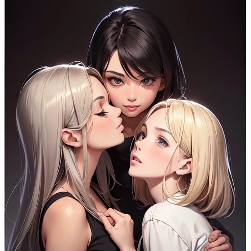 2 women, an older woman kissing a young teary eyed girl, wearing casual clothes, modelshoot style, (extremely detailed CG 8k wallpaper unit), photo of the most beautiful art in the world, majestic professional (photography by Steve McCurry), 8k uhd, dslr, soft lighting, high quality, film grain, Fujifilm XT3 sharp focus, f 5.6, high detail, sharp focus, dramatic, (natural light), (seductive), perfect faces