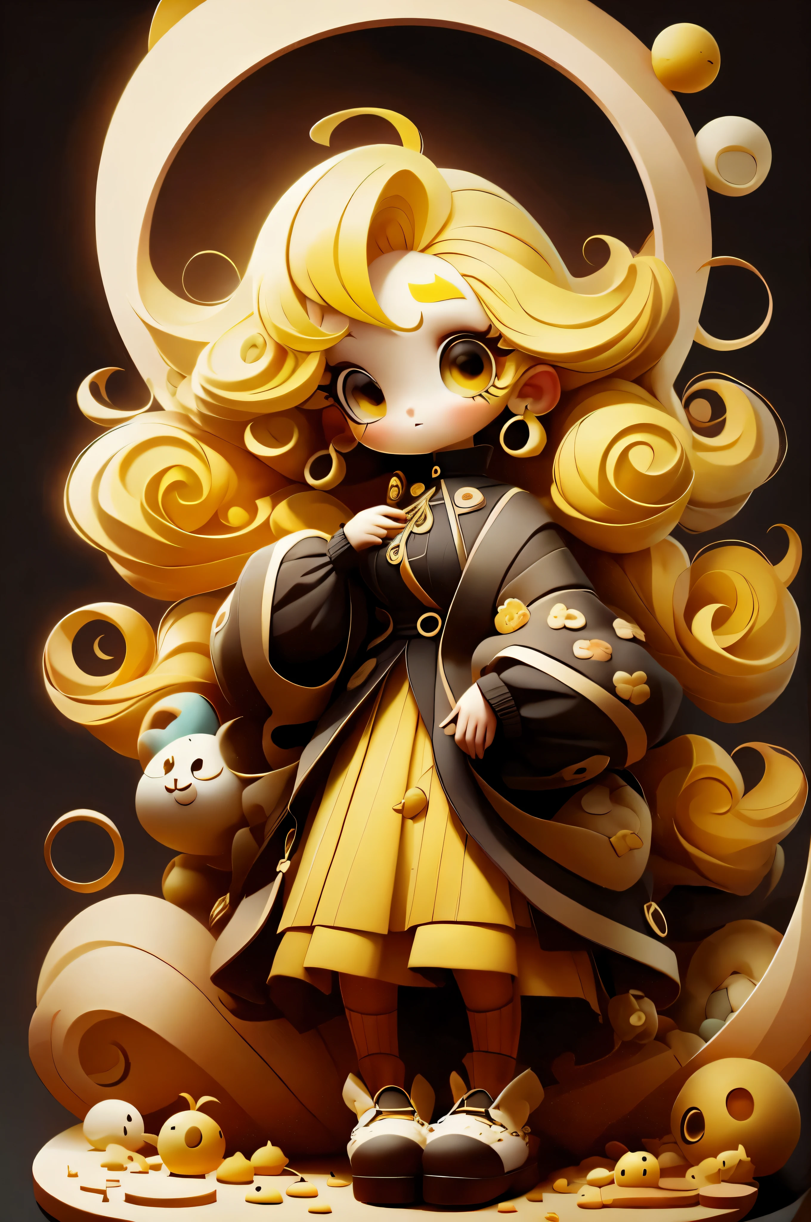 plastican00d, 1 girl, A yellow-haired one, luxurious fabrics, dither, Profound, looking at viewert, Striped background