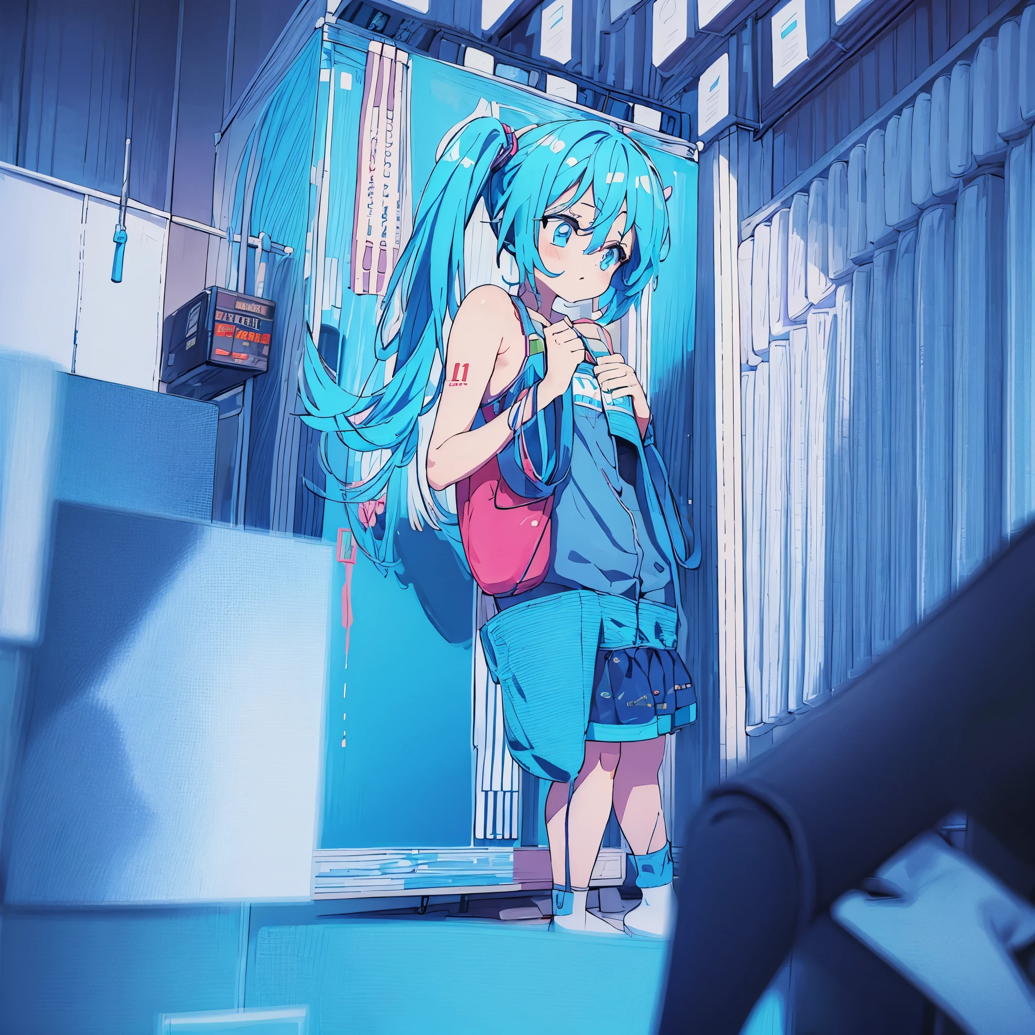 1girl, frieren, cosplay miku